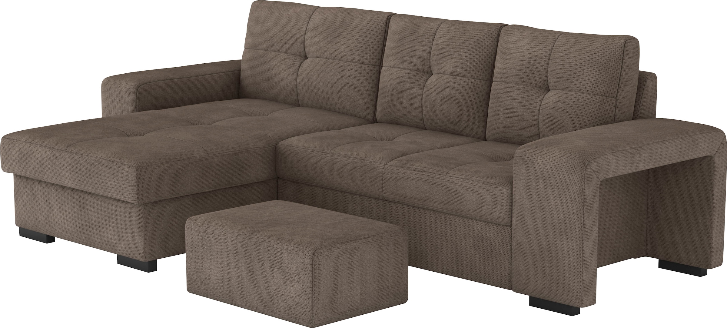 COTTA Ecksofa »Mattina L-Form«, inkl. Hocker, wahlweise mit Bettfunktion und Bettkasten