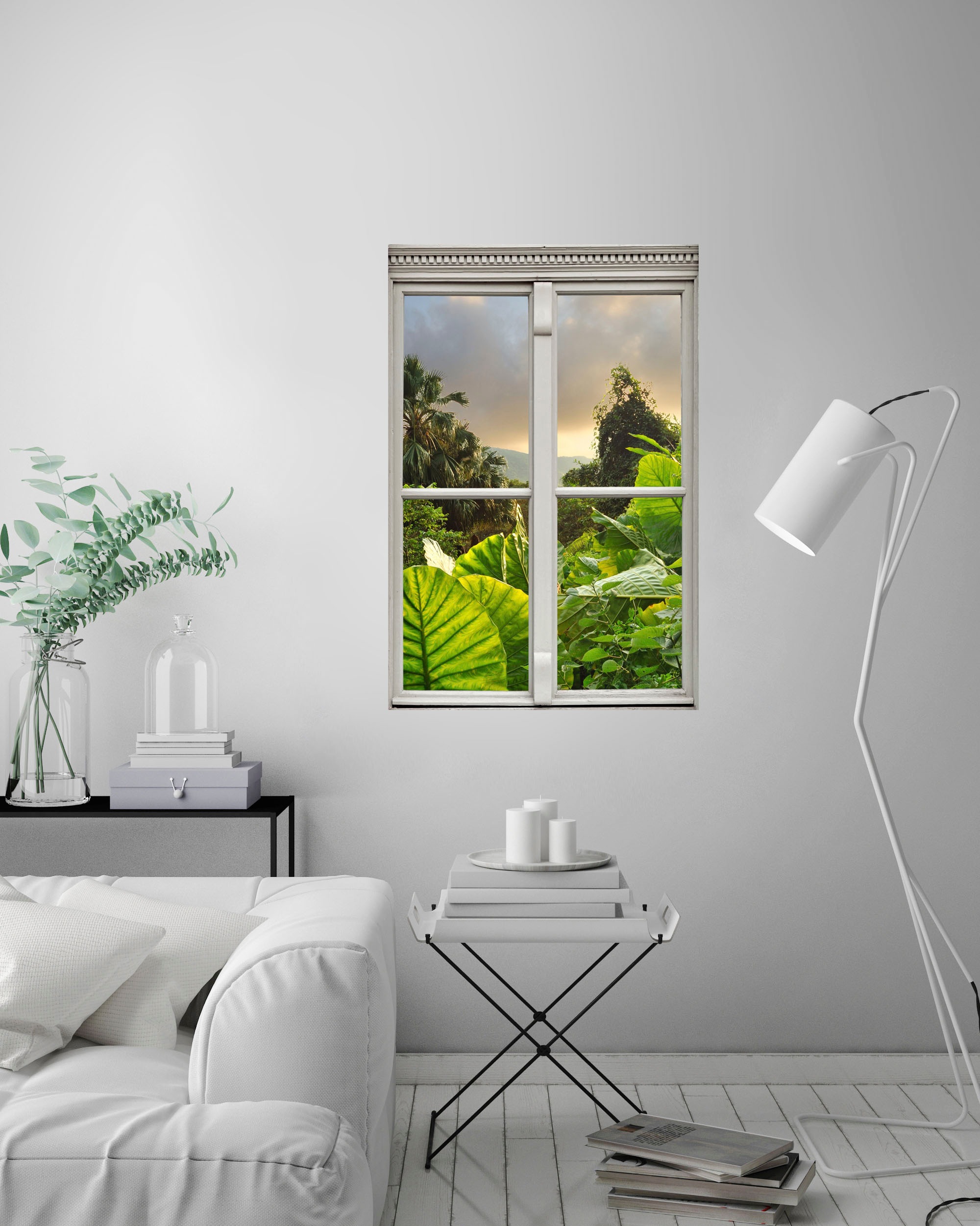 queence Wandsticker »Regenwald«, Wandsticker, Wandbild, selbstklebend, 3D, Fenster