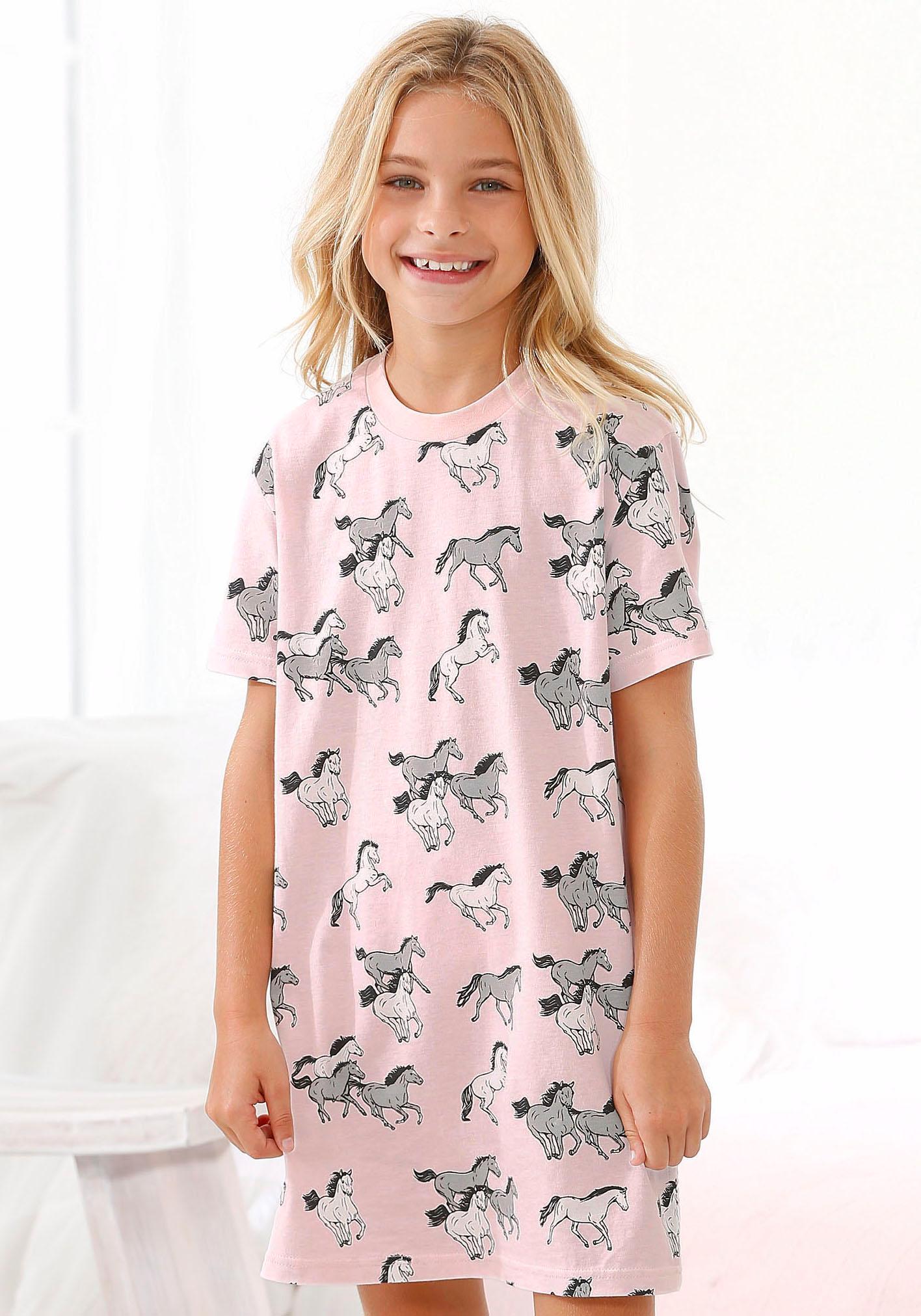 petite fleur by Lascana Nachthemd mit Allover-Pferde-Druck, aus Baumwolle