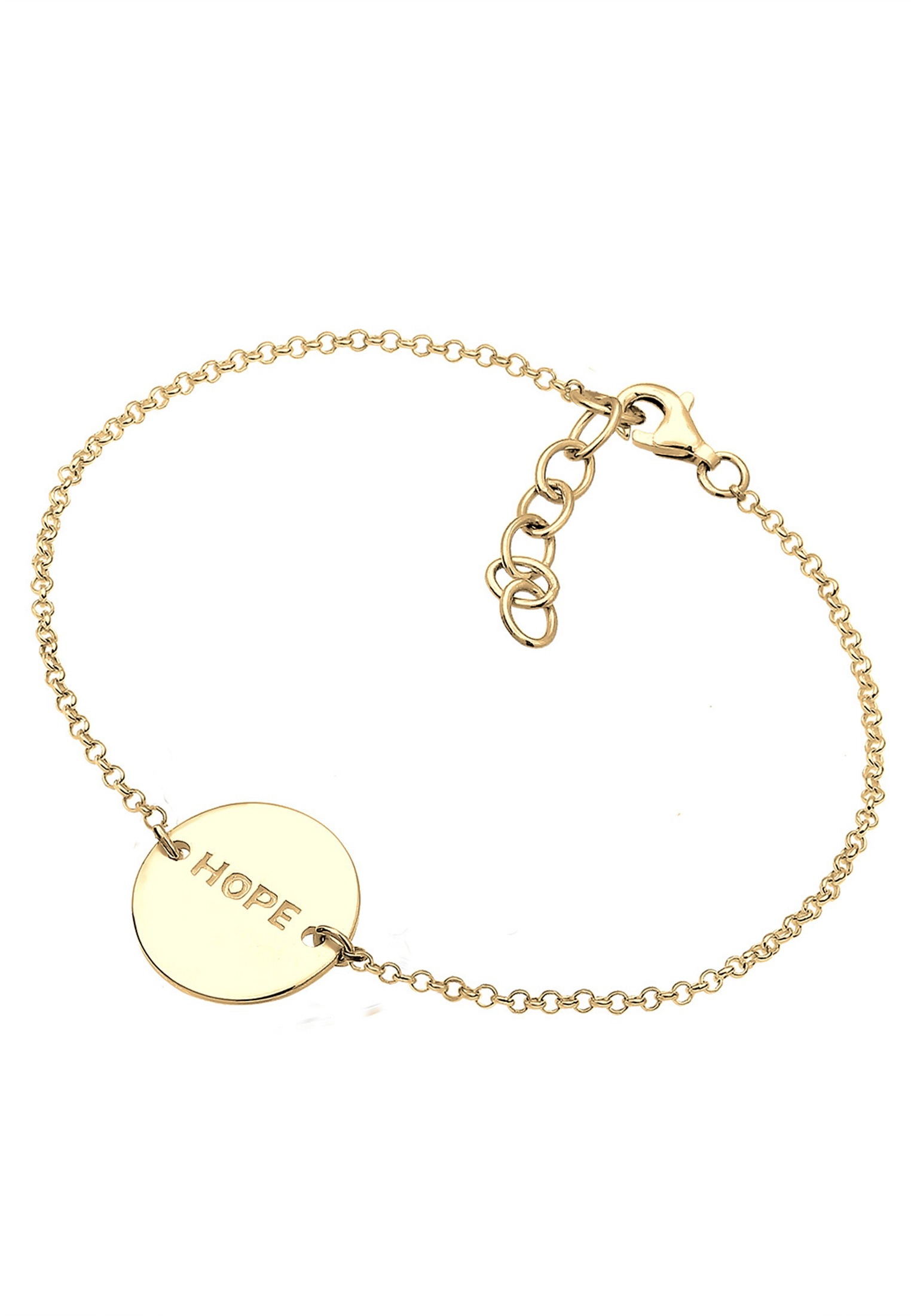 Elli Armband »Hope-Schriftzug 925 Sterling Silber vergoldet«