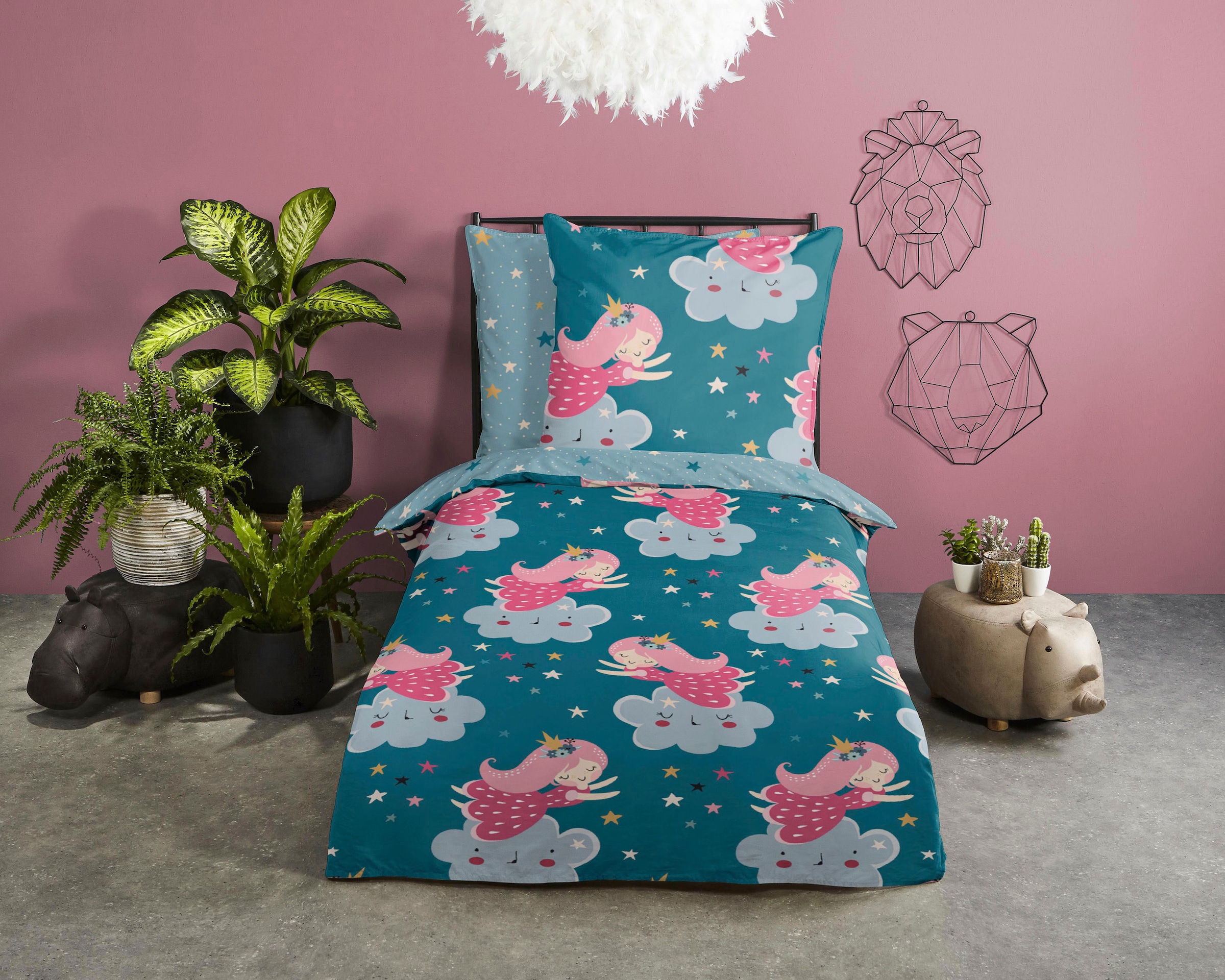 good morning Kinderbettwäsche "Princesse" 2 Stk. Baumwolle, 135x200, Reißve günstig online kaufen