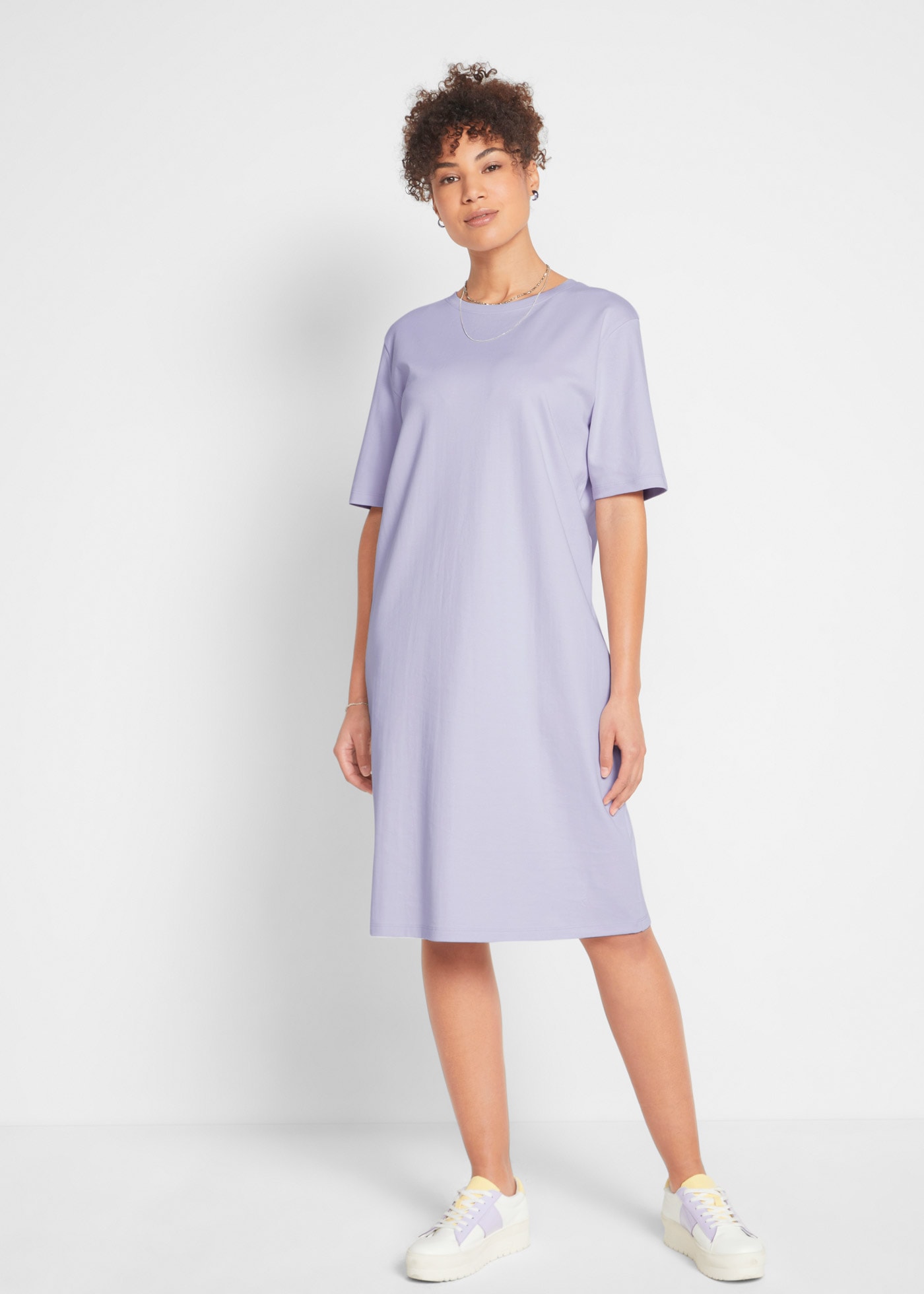 bonprix Shirtkleid »Oversize-T-Shirtkleid aus reiner Baumwolle (2er Pack)« Packung, 2 Stk. tlg. für Alltag, mit Rundhalsausschnitt, Kurzarm, Oversize Passform