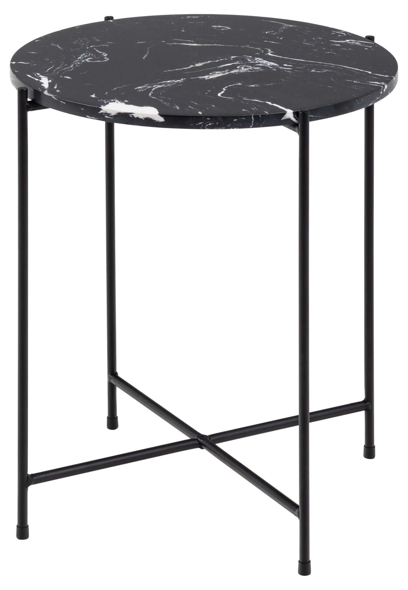 Beistelltisch »Avila«, Ecktisch, rund, Tischplatte aus Marmorstein, T: 52 cm