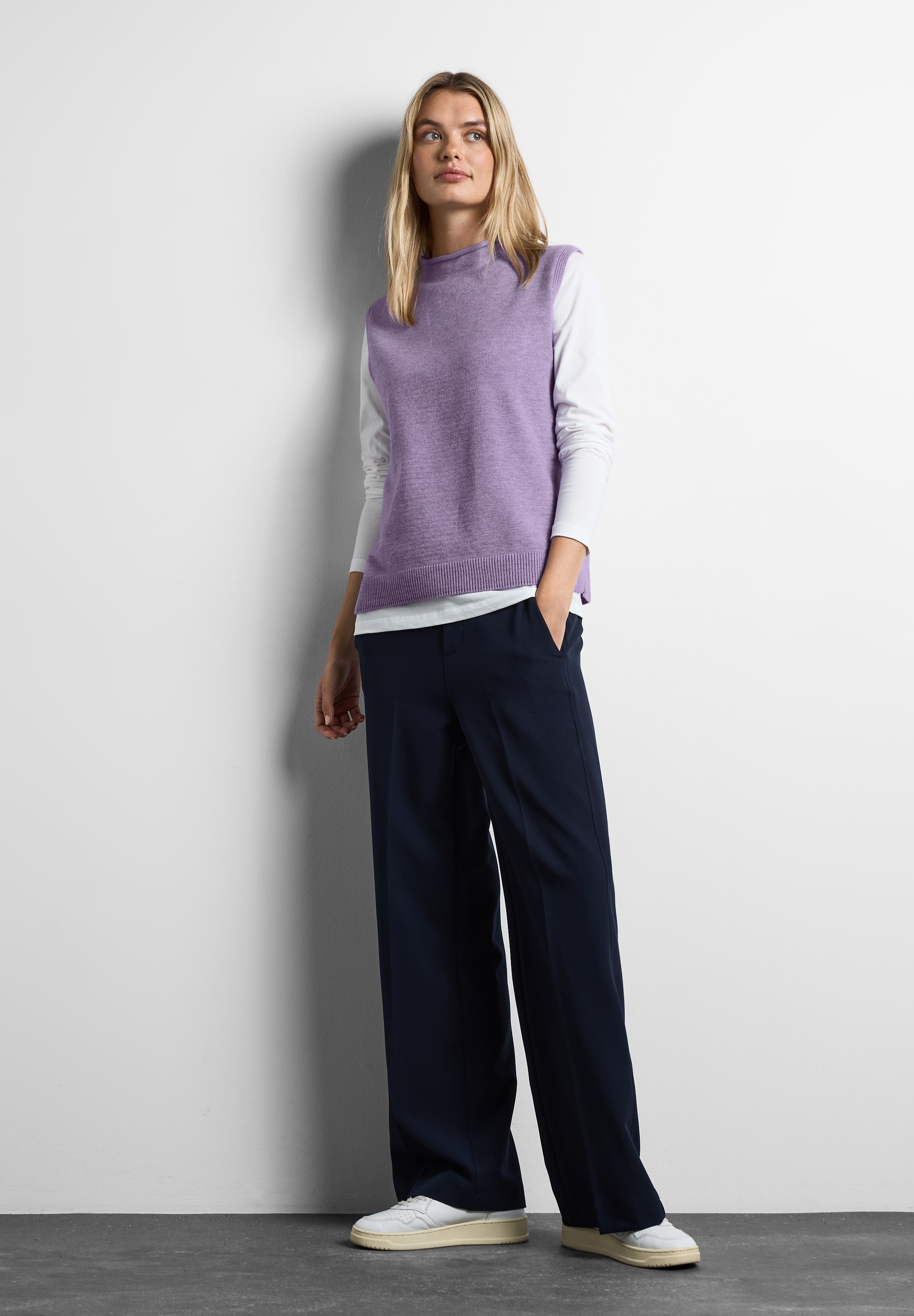 STREET ONE Strickpullover, mit Seitlichen Einschlitzen am Saum