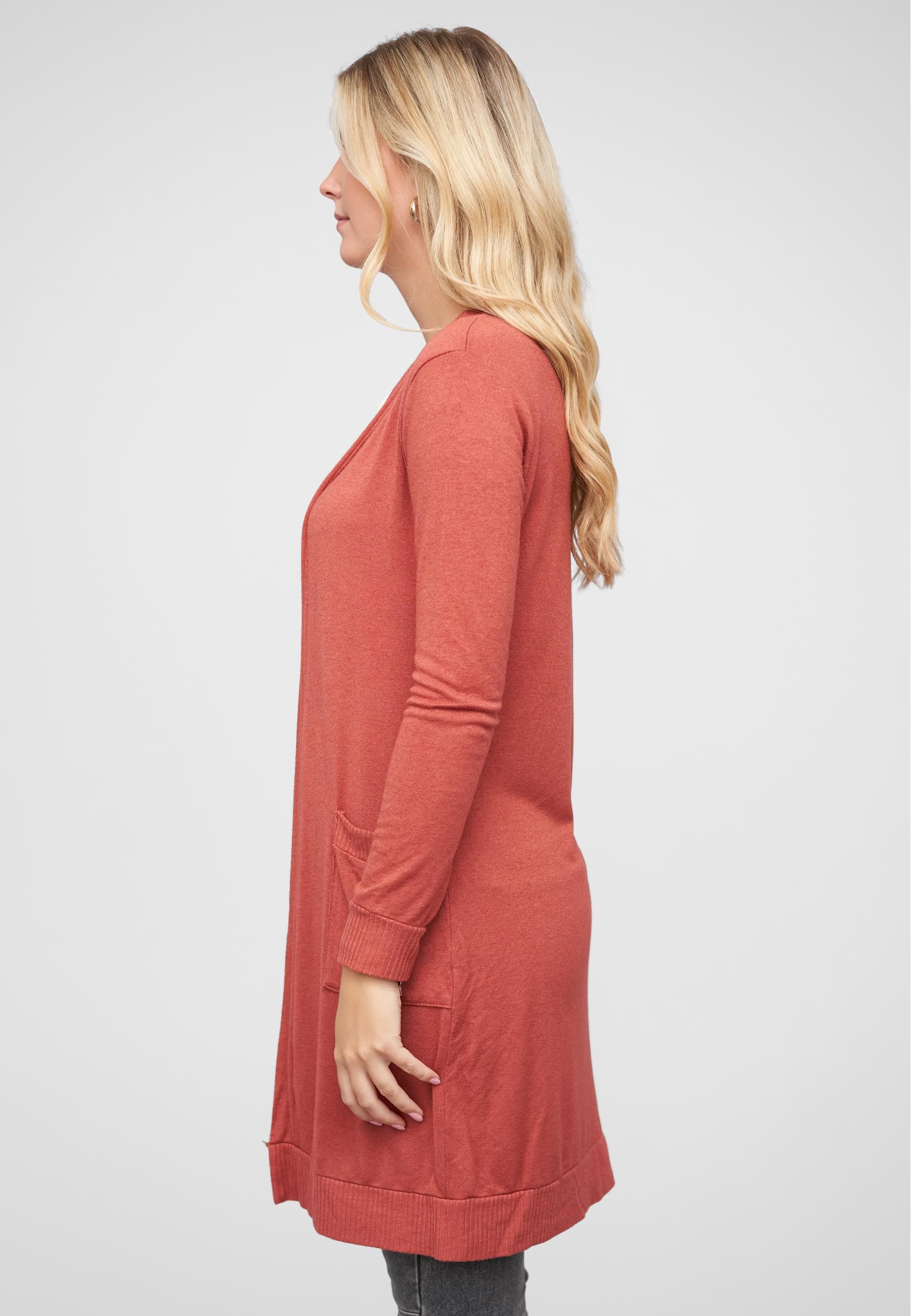 CLOUD 5IVE Strickjacke »CLOUD 5IVE Longform Viskose Cardigan mit 2 seitl. Taschen«