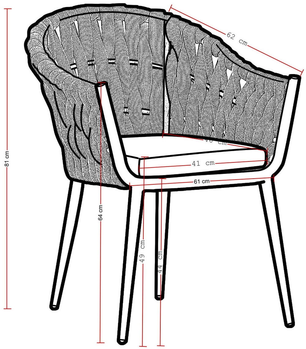 Destiny Garten-Essgruppe »MOLINO ARONA Essgruppe 4 Se + Tisch Ø145/199cm« Set,  Tisch ausziehbar