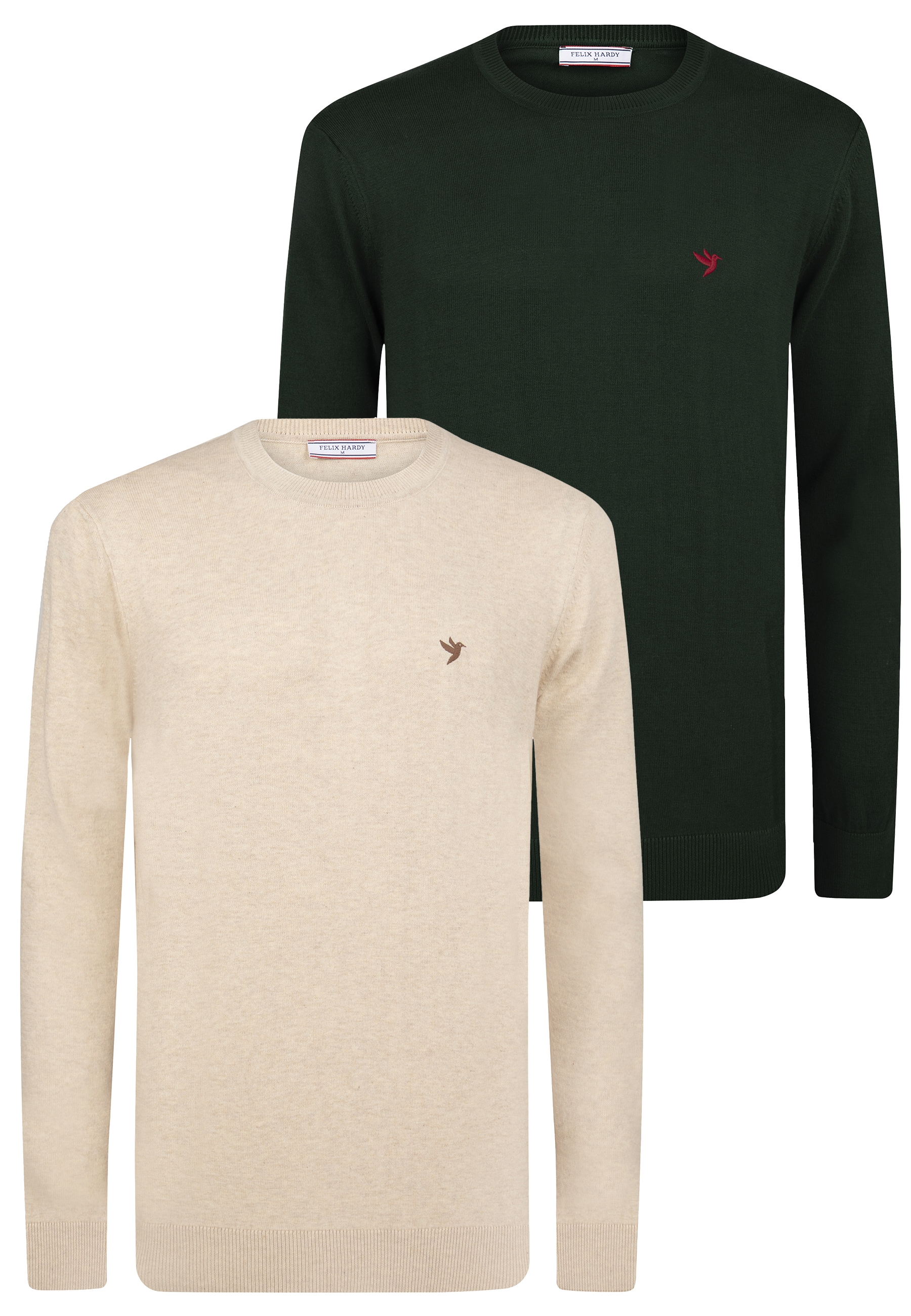 Felix Hardy Rundhalspullover »Pullover mit Rundhalsausschnitt 2er-Pack«