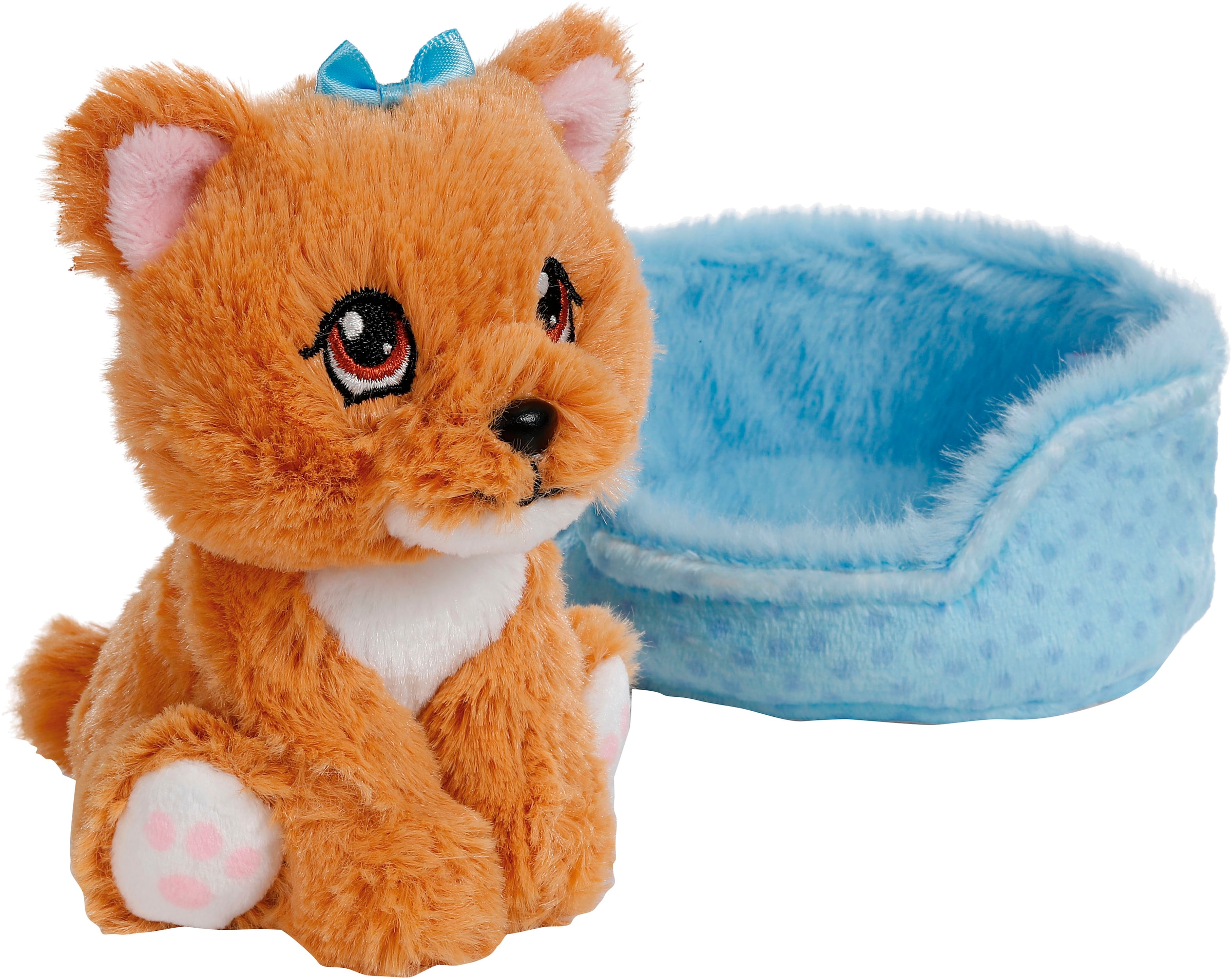 Nici Kuscheltier »Little Paws, Hund Yorkshire, 12 cm, im Körbchen blau«