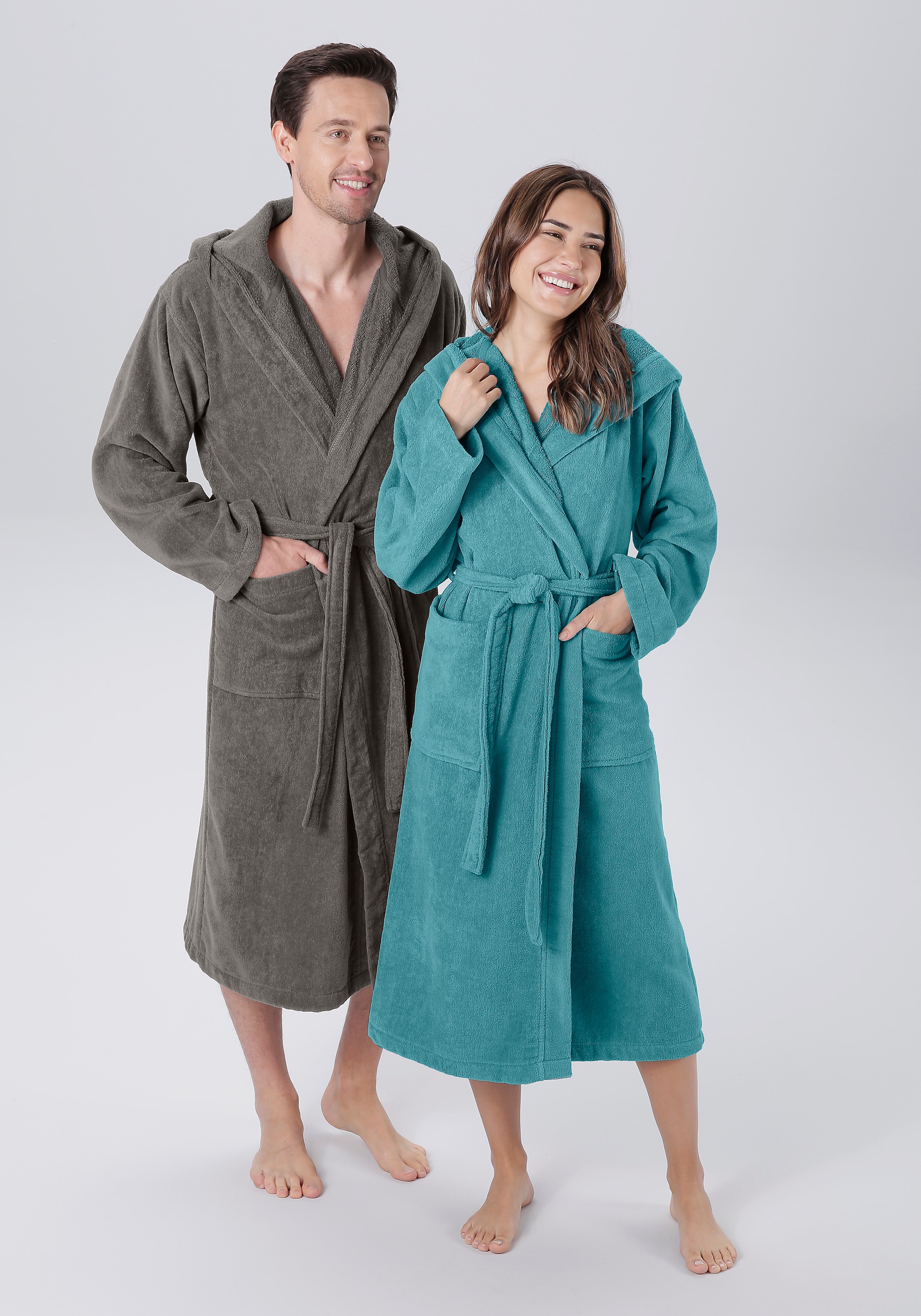 OTTO home Unisex-Bademantel "Regona, Hotelbademantel, Morgenmantel, Standardlänge & Überlänge" 1 Stk. Damen & Herren, mit Taschen, flauschig, weich, Velours, Sauna & Spa