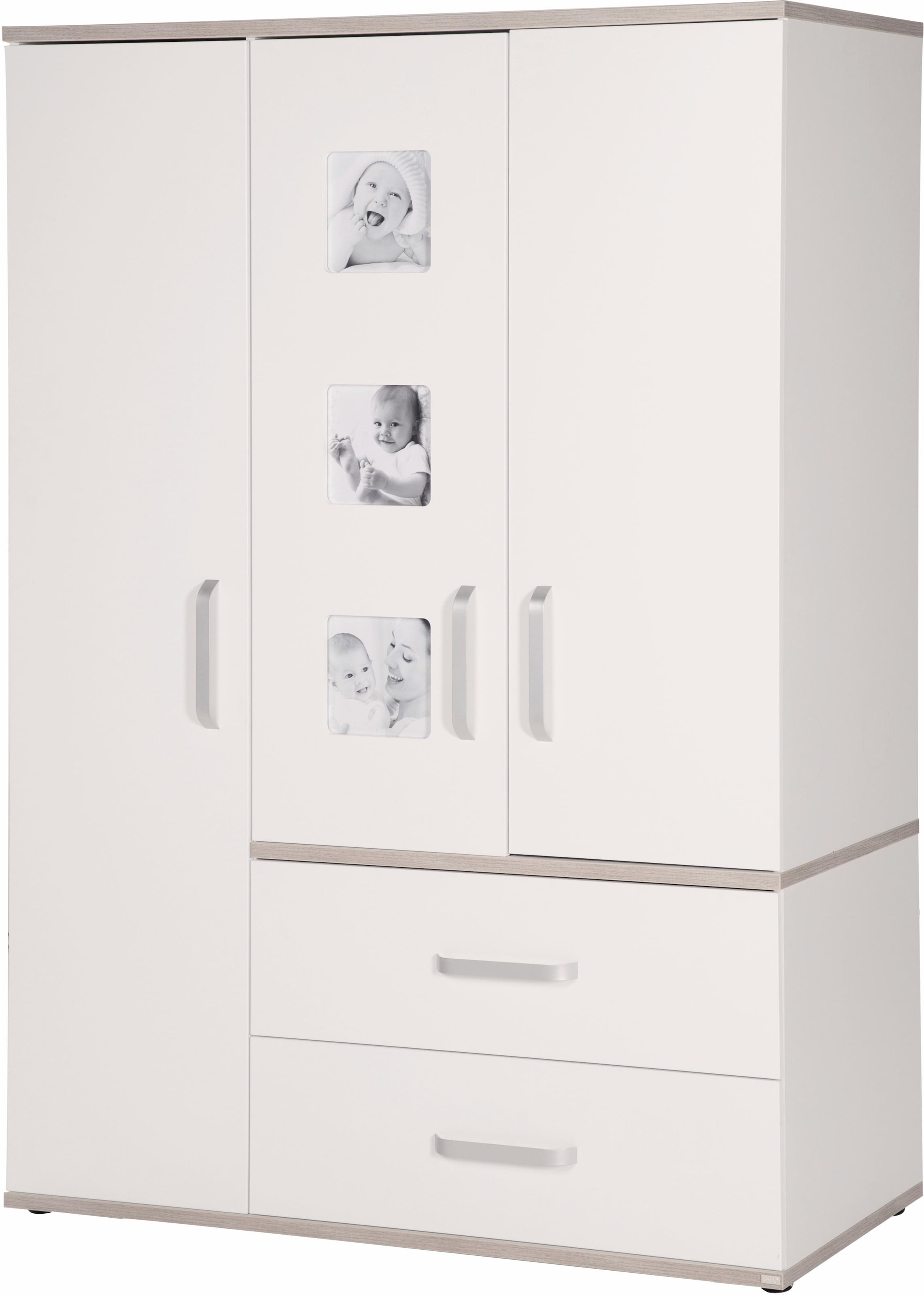 roba® Kinderkleiderschrank »Moritz, 3-türig«, mit integrierten Bilderrahmen  an den Türen; Made in Europe | BAUR