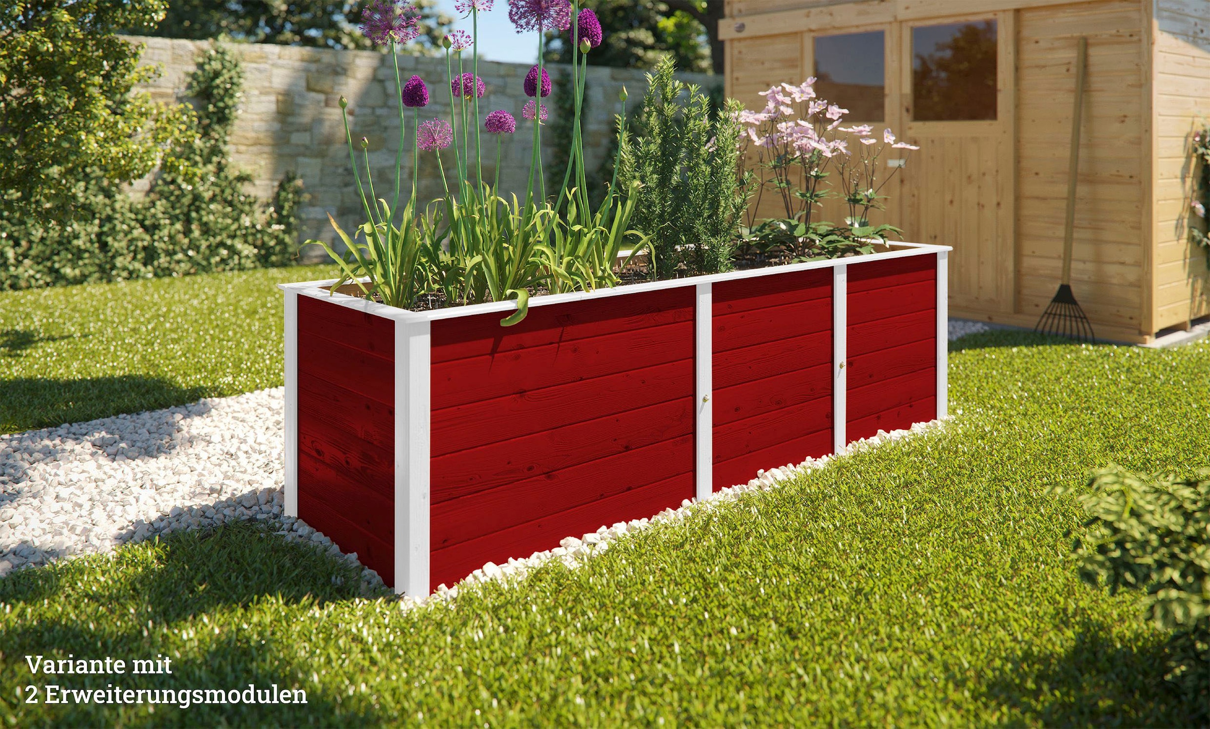 weka Hochbeet »Modular«, Ergänzungssatz, 21 mm, rot, 67 cm