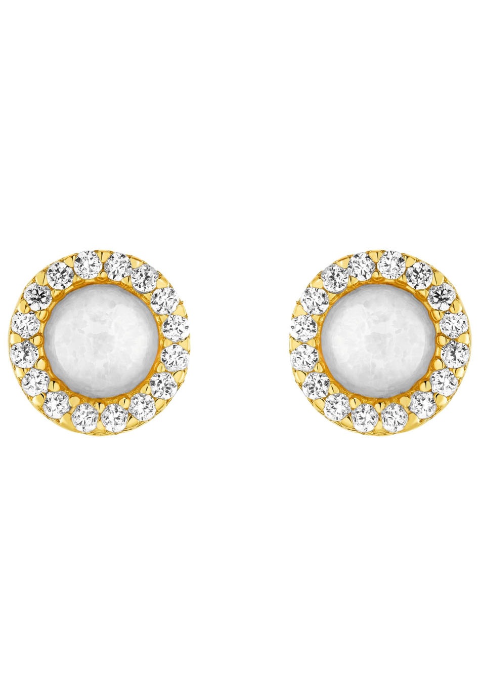 Amor Paar Ohrstecker »Golden Opal, 2036029«, mit Opal, Zirkonia (synth.)