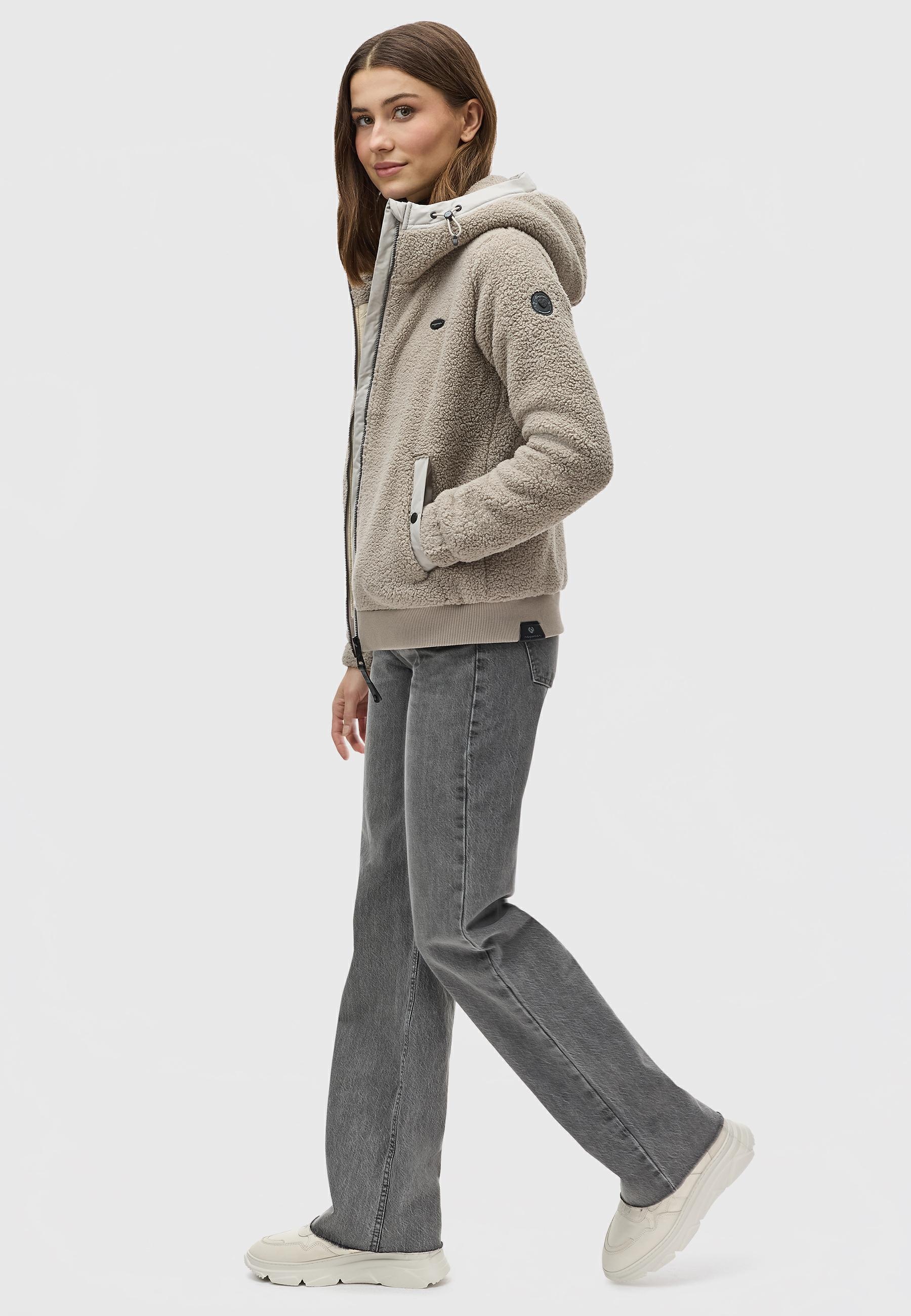 Ragwear Outdoorjacke »Cousy Short«, mit Kapuze, flauschige Übergangsjacke mit Teddyfell und Kapuze