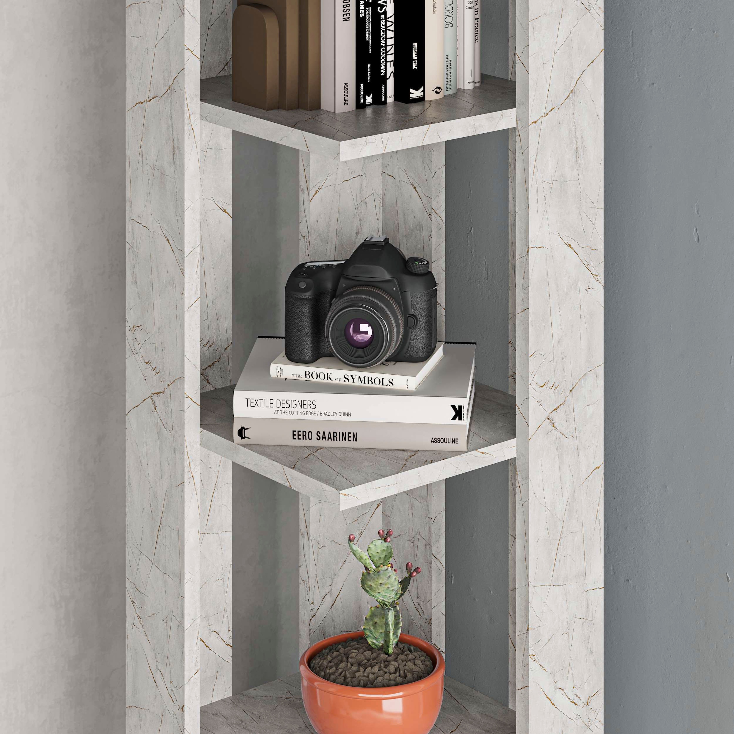 Decortie Eckregal »Nati Eckregal«, (Packung), Leichte Montage, Lagerung, Platzsparend