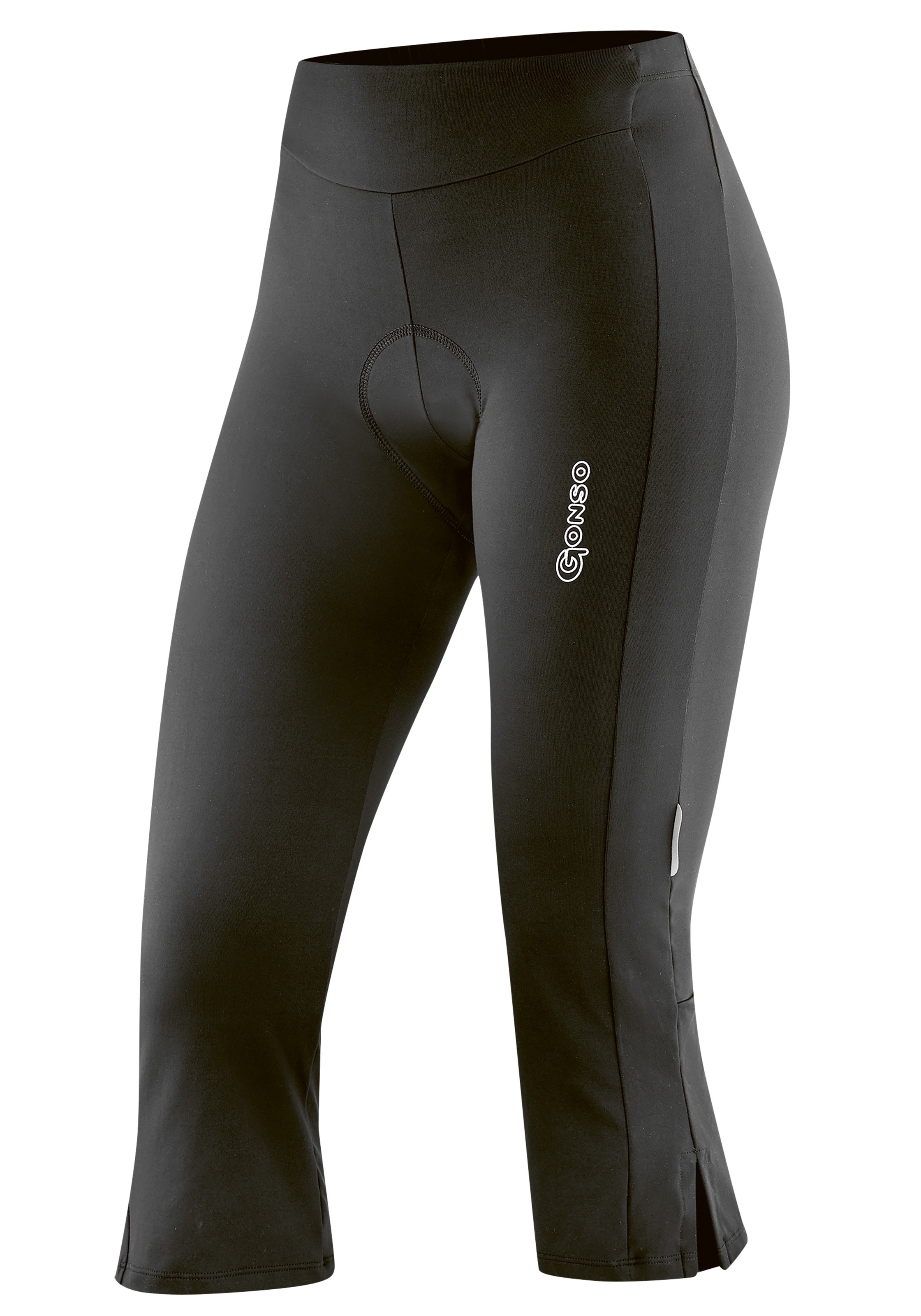 Gonso Fahrradhose "Essential Tight 3/4 Flared W", Damen Radhose mit Sitzpolster, Radlerhose