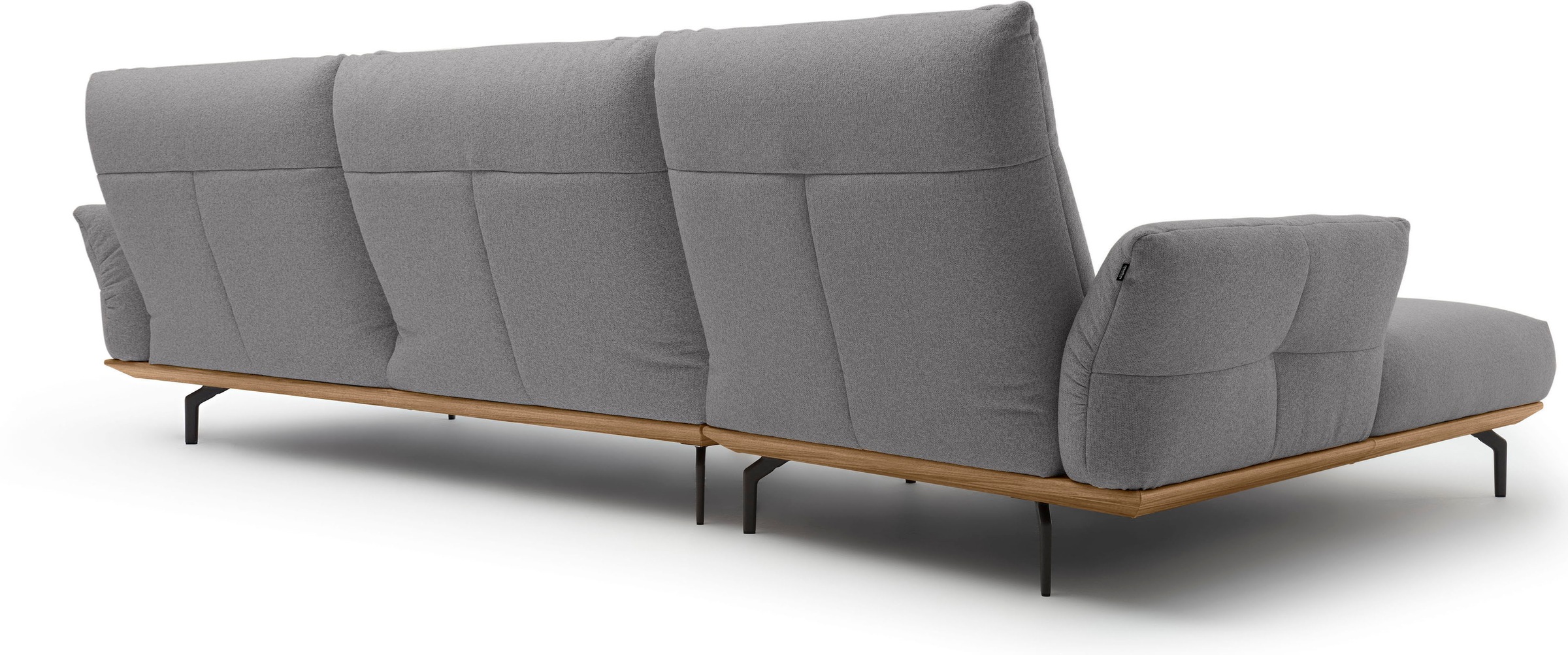 Creation BY ROLF BENZ Ecksofa »CR.460«, Sockel in Nussbaum, Winkelfüße in Umbragrau, Breite 338 cm