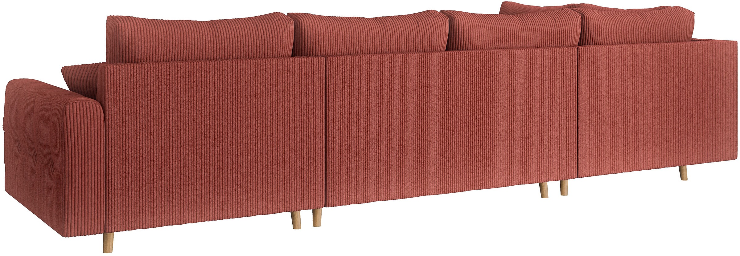 Home affaire Wohnlandschaft »CHARRE U-Form mit Ottomane, Maße B/T/H: 310/161/81 cm«, feine Steppung, lose Rücken- und Zierkissen, auch in Cord und Bouclé