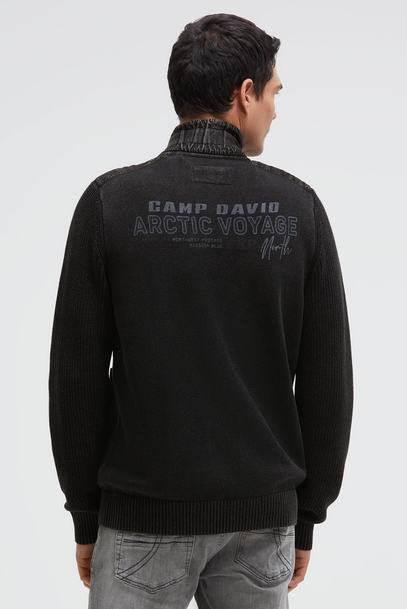 CAMP DAVID Strickjacke mit Reißverschlusstaschen