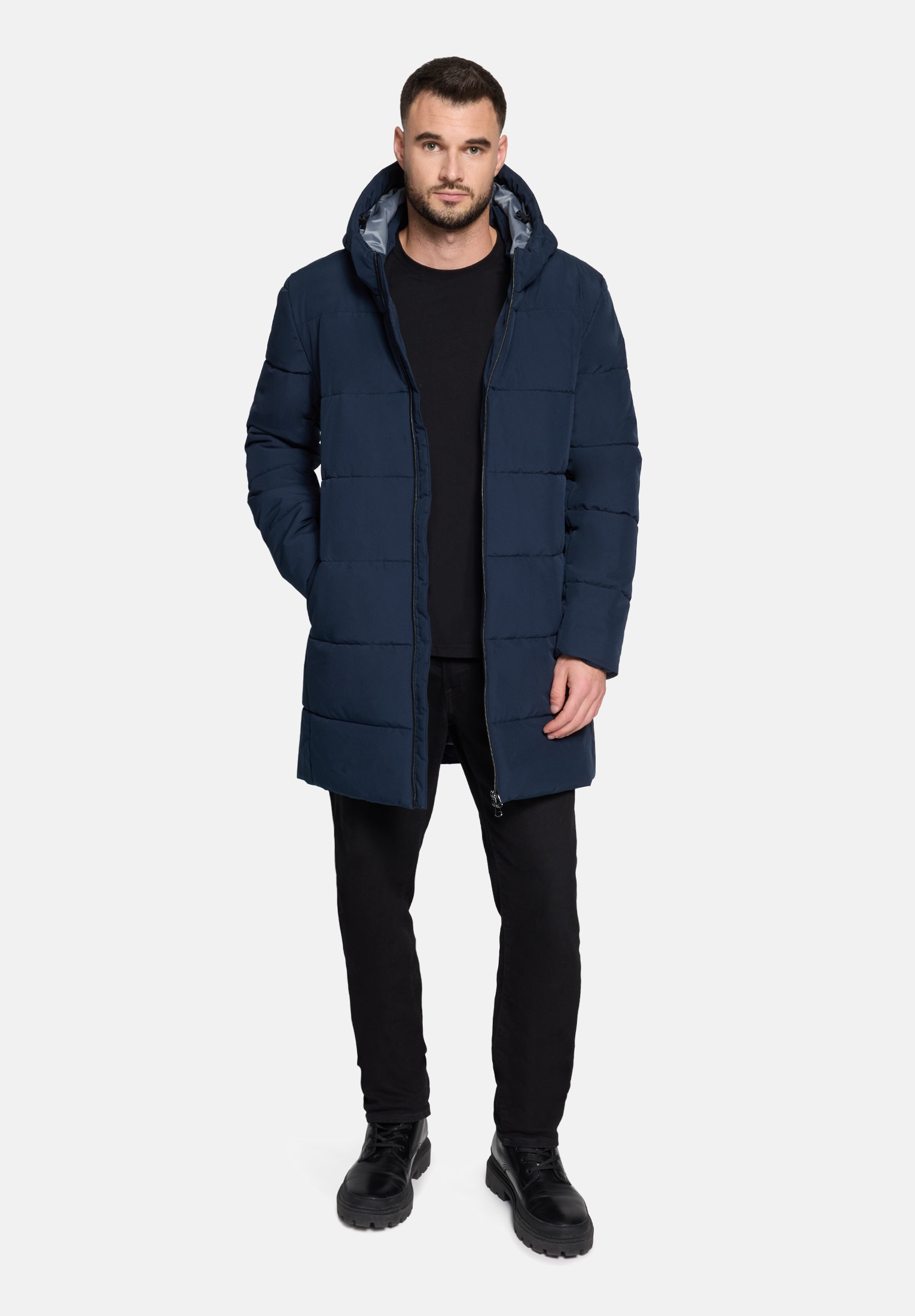 VOICE Outdoorjacke "Herren Winterjacke Wintermantel mit Kapuze" mit Kapuze