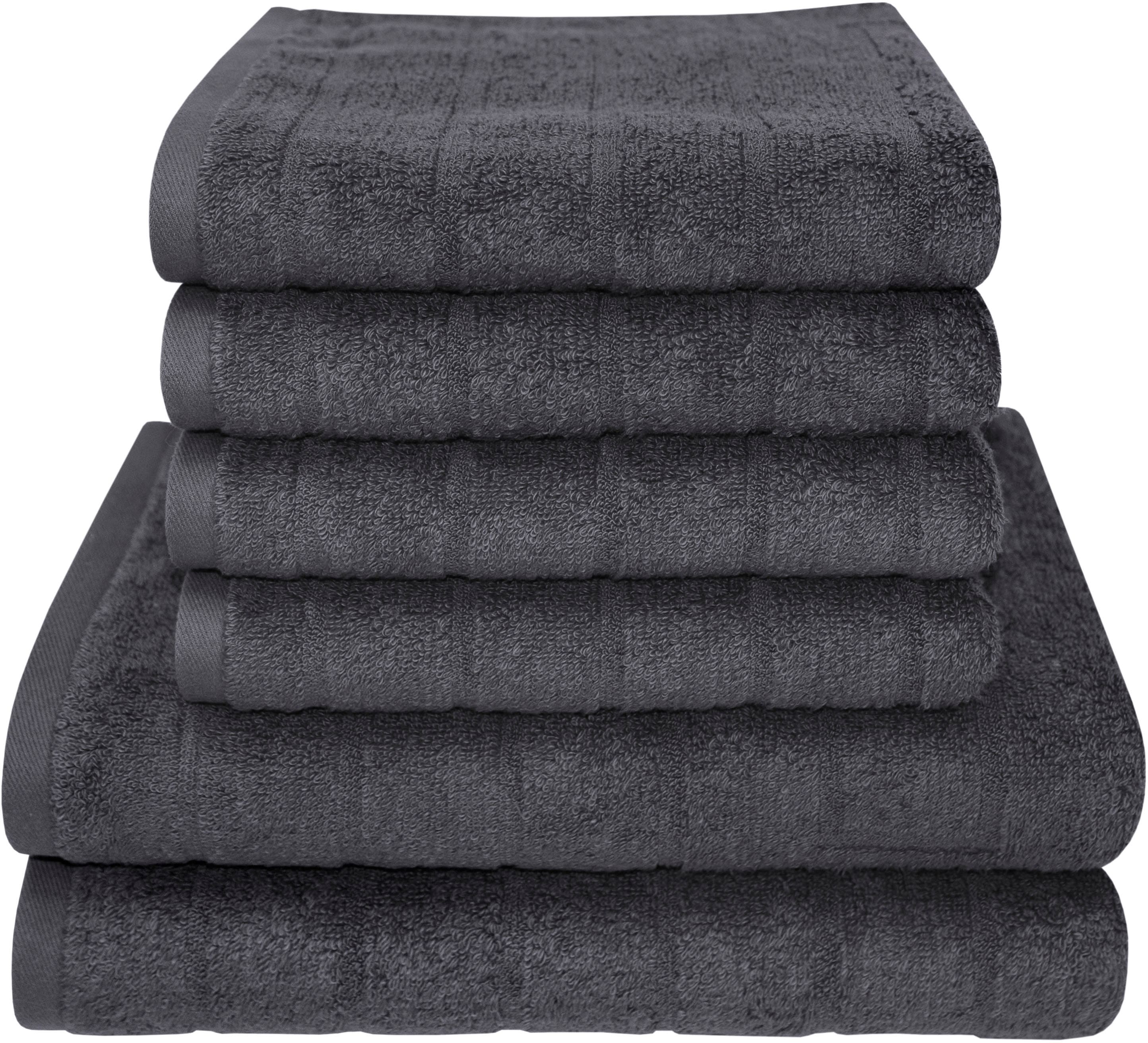 Dyckhoff Handtuch Set "City Lights" Set 6 Stk. Walkfrottier 4 Handtücher (50x100cm), 2 Duschtücher (70x140cm)