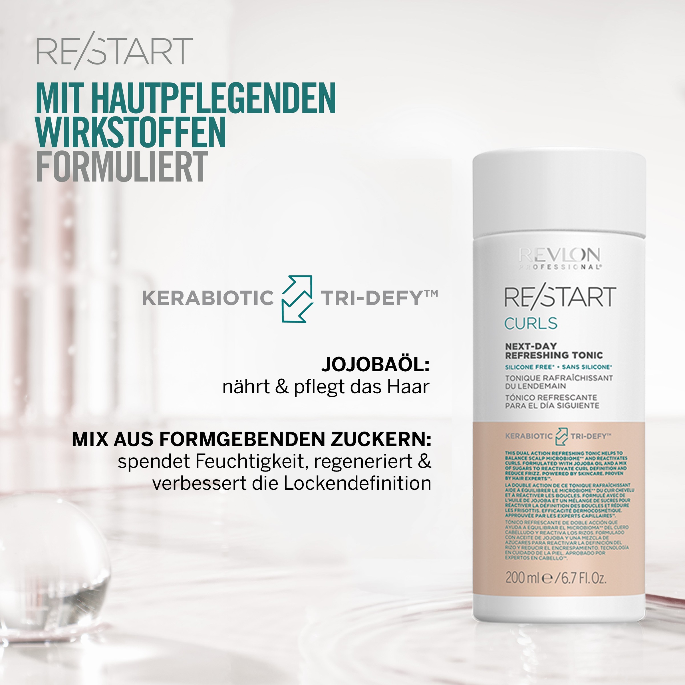 REVLON PROFESSIONAL Haartonikum »RE/START CURLS NEXT-DAY FEFRESHING TONIC« Wiederbelebung von Locken und Wellen am zweiten Tag.
