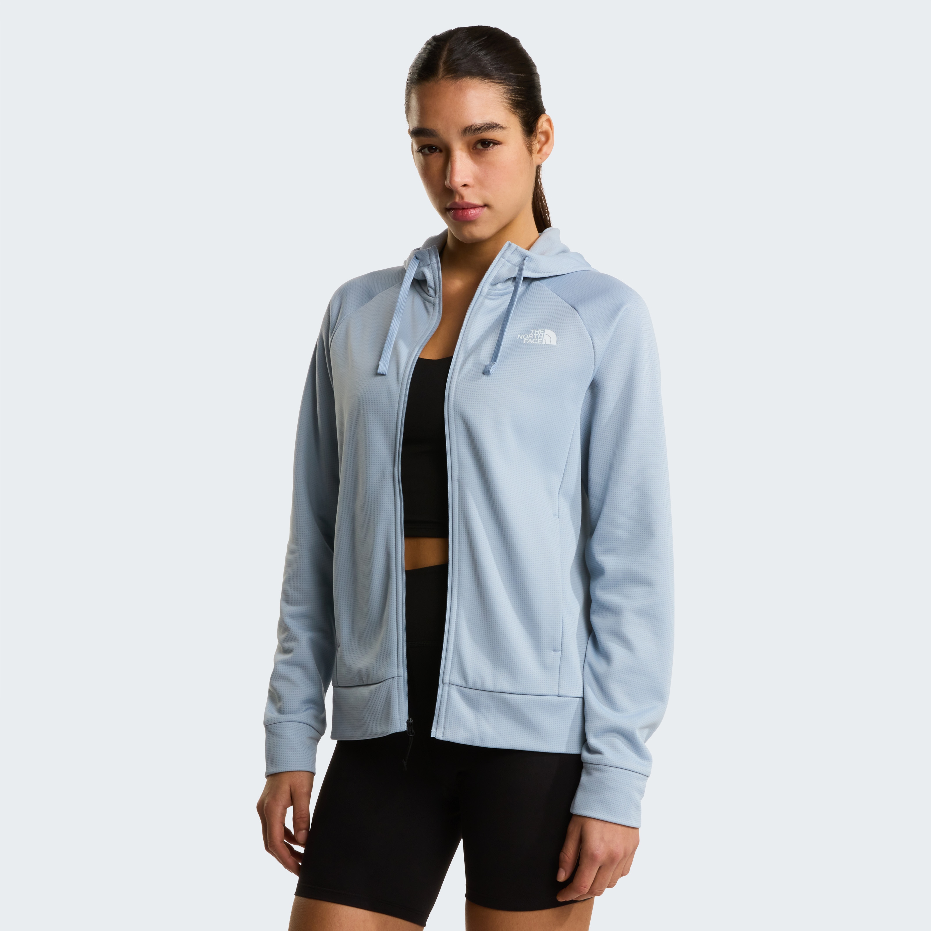 The North Face "W REAXION 2.0 HOODED FULL ZIP JACKET" mit Kapuze sportlicher Stil, mit Kapuze und Kordelzug, mit Eingrifftaschen