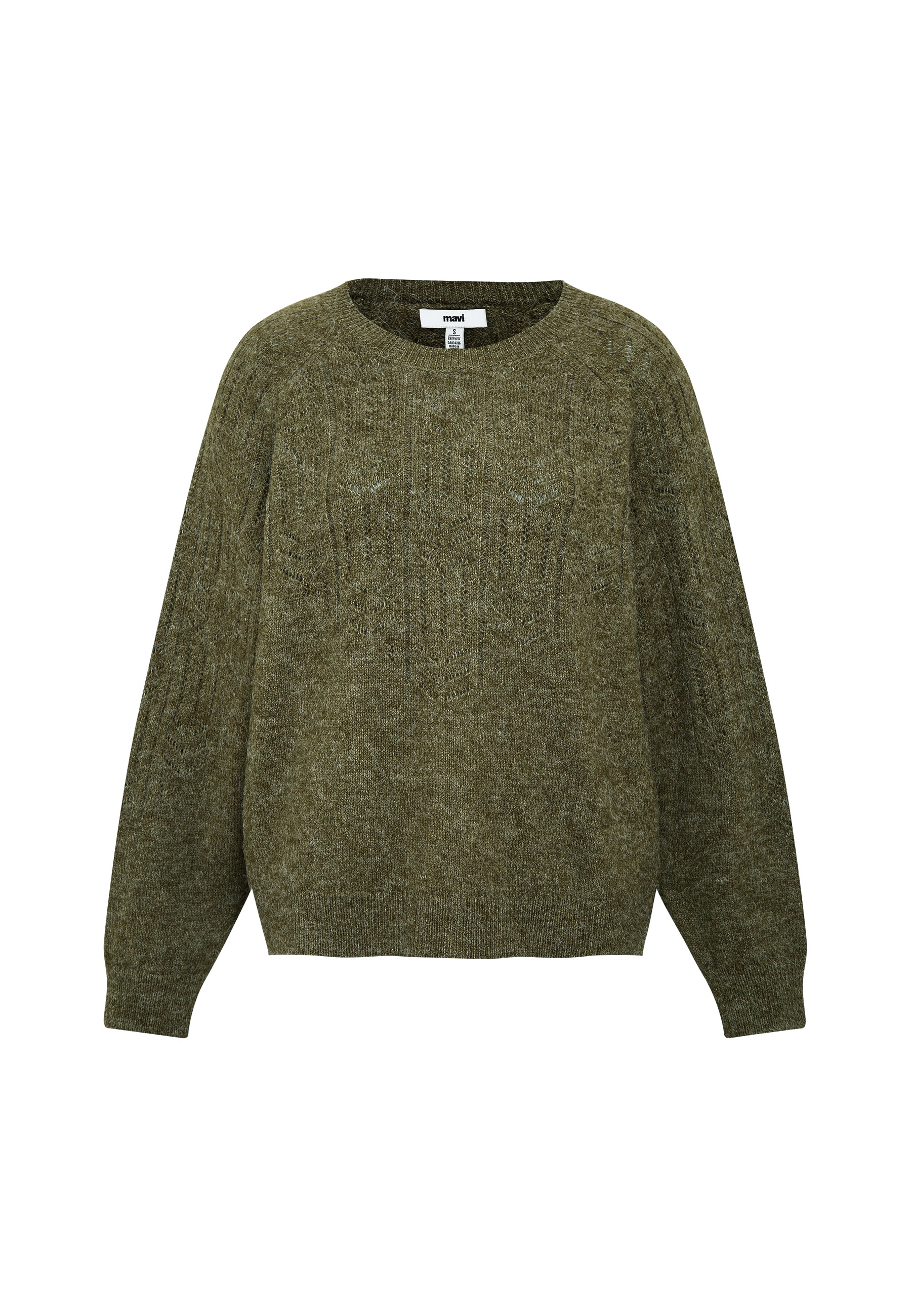 Mavi Rundhalspullover »CREW NECK SWEATER« Pullover Strukturiert