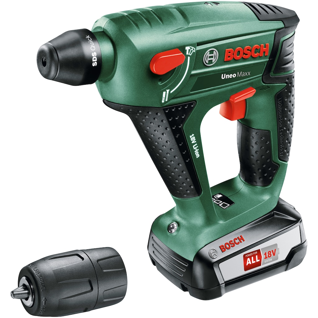 Bosch Home & Garden Akku-Bohrhammer »Uneo Maxx«, (Set), inkl. 1 Akku, Ladegerät, Koffer