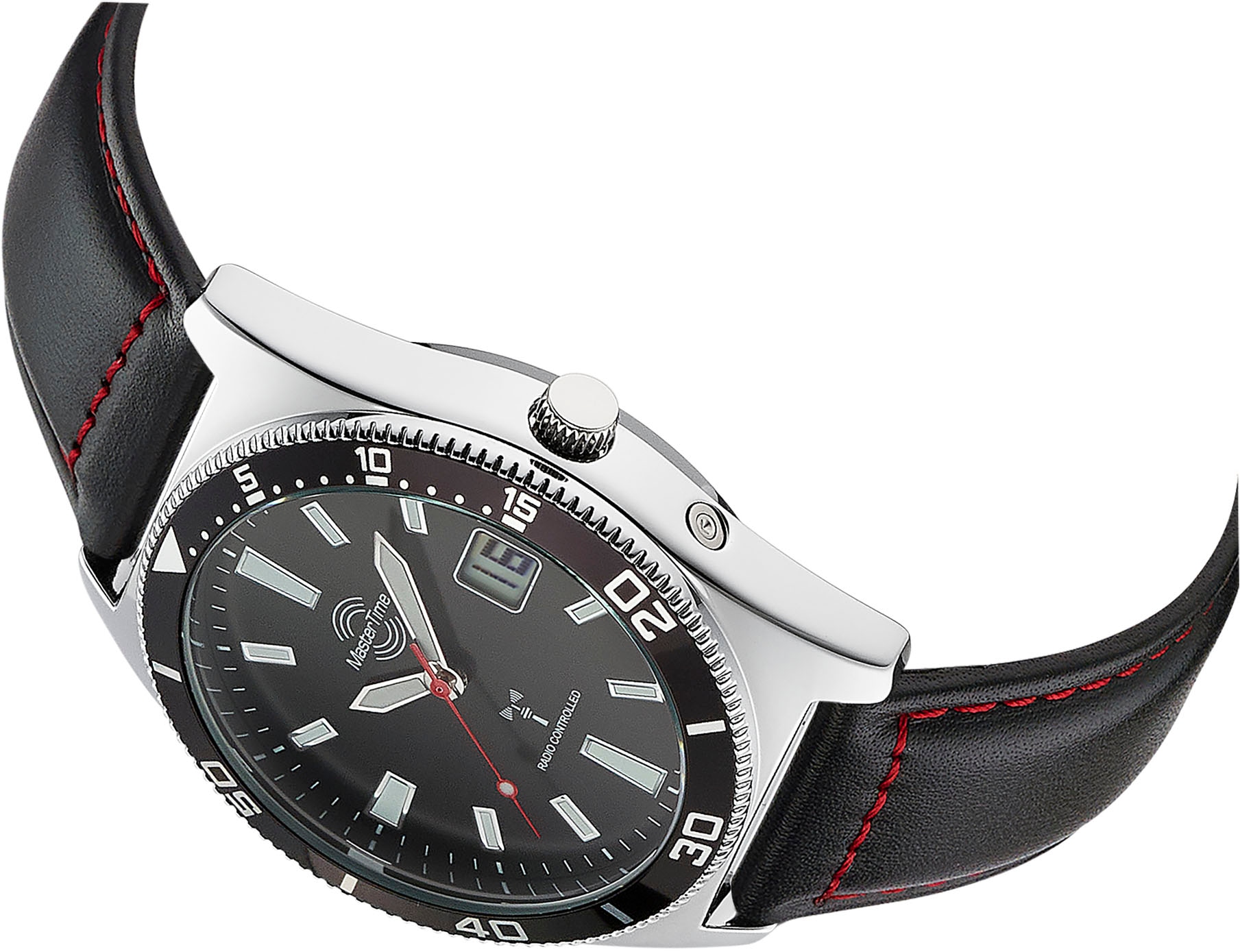 MASTER TIME Funkuhr »Super Power Sporty, MTGA-10860-21L«, Armbanduhr, Quarzuhr, Herrenuhr, Datum, Leuchtzeiger