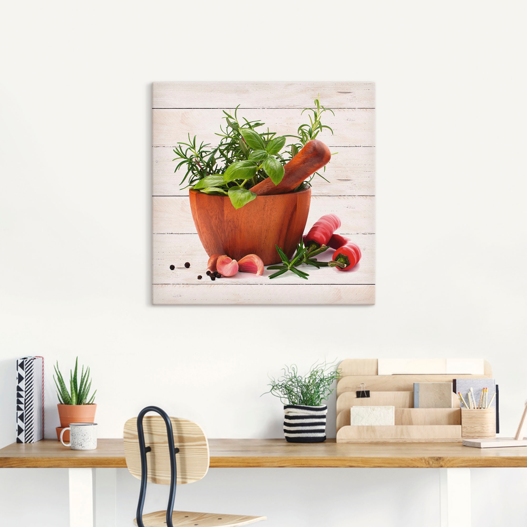 Artland Wandbild »Frische Kräuter und Gewürze«, Arrangements, (1 St.), als Leinwandbild, Wandaufkleber in verschied. Größen