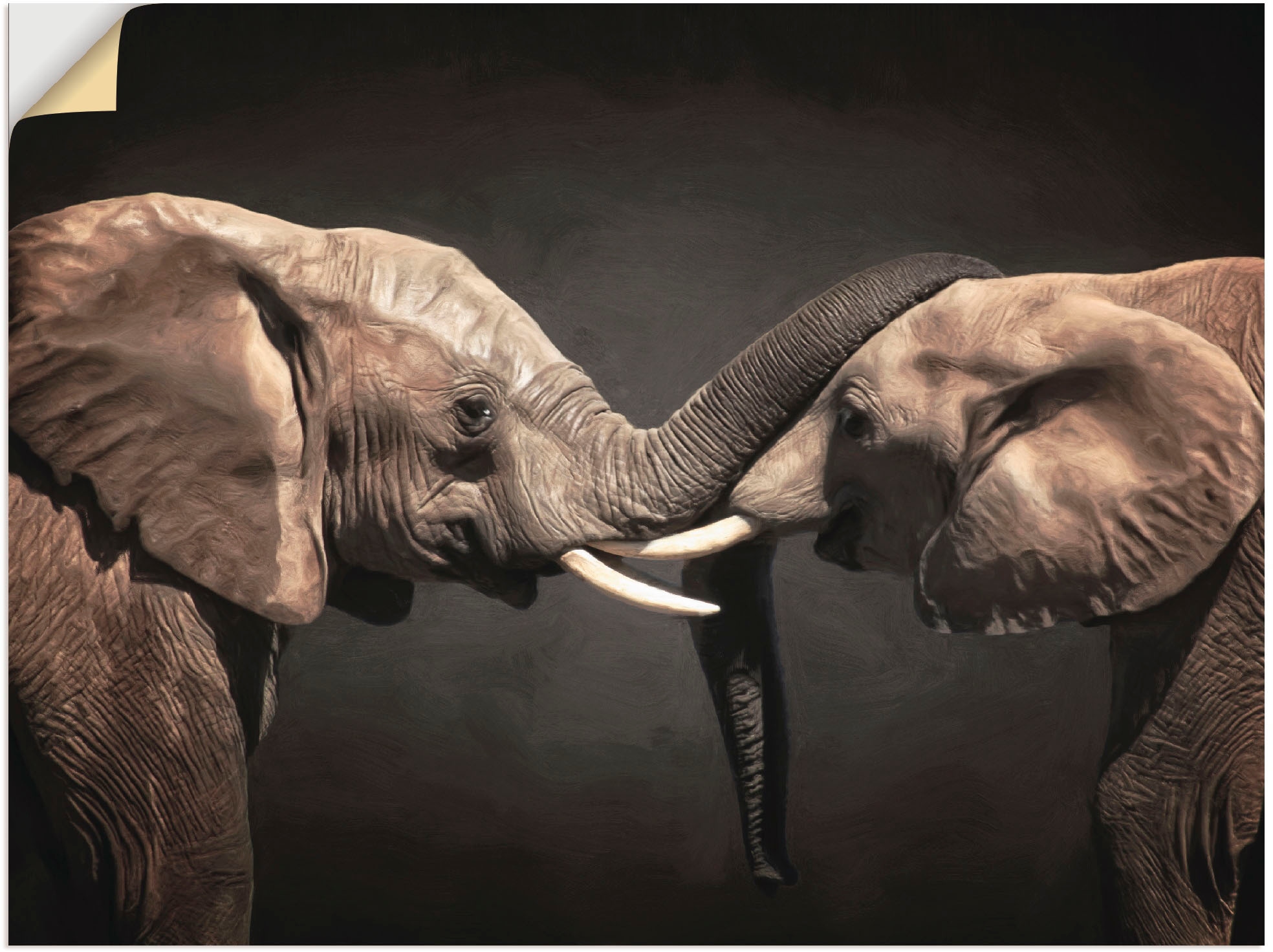 Artland Wandbild »Zwei Elefanten«, Wildtiere, (1 St.), als Leinwandbild,  Wandaufkleber oder Poster in versch. Größen bestellen | BAUR
