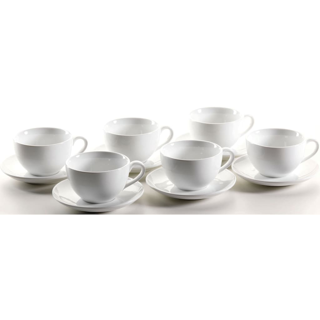 MÄSER Tasse »Colombia«, (Set, 12 tlg., 6 Milchkaffeeobertassen-6 Untertassen)