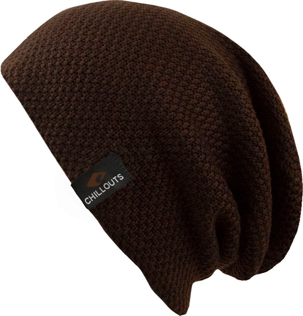 CHILLOUTS Damen Beanie "Osaka Hat", braun, unifarben, Strick, Baumwolle, Mützen, Slouch-Mütze mit strukturierter Oberfläche