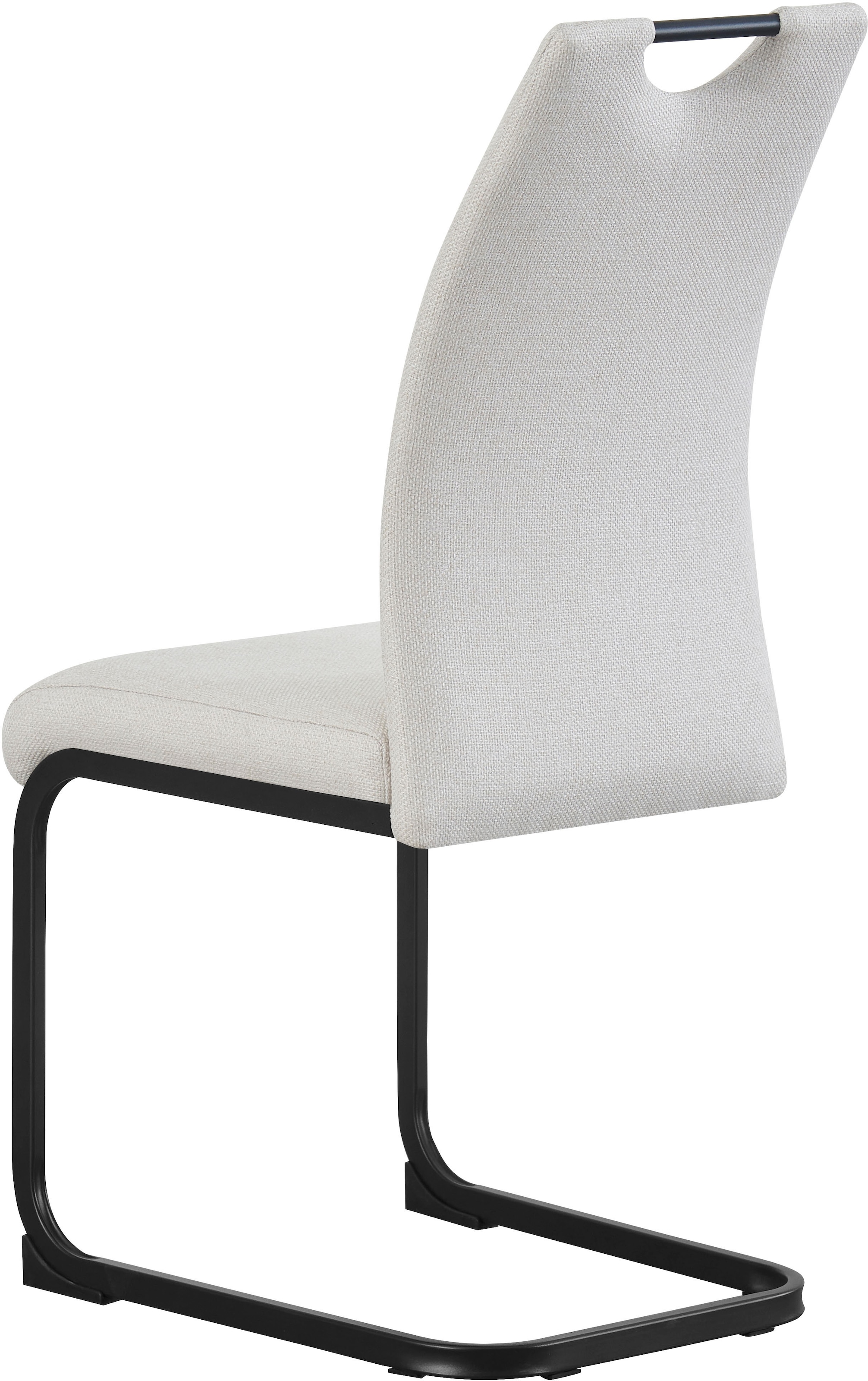 Home affaire Esszimmerstuhl »KANATA, 2er Set, mit Metallgestell in matt schwarz« (Set) 2 Stk.in verschiedenen Farben, Belsatbarkeit pro Stuhl 120 kg, mit Griffloch