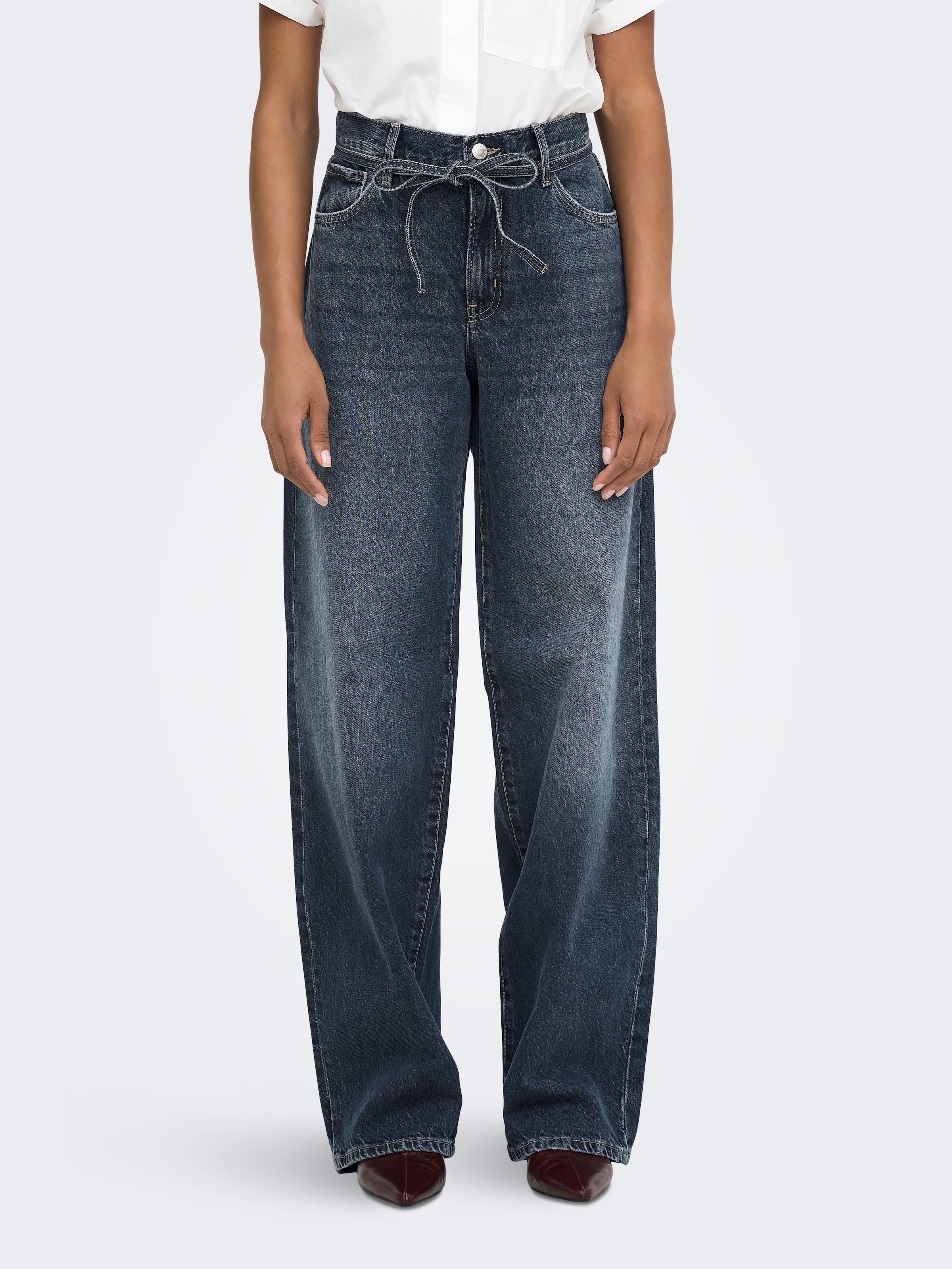 Only Straight-Jeans "Onlgianna Mw Straight Dnm DOT003 Noos" Baumwolle