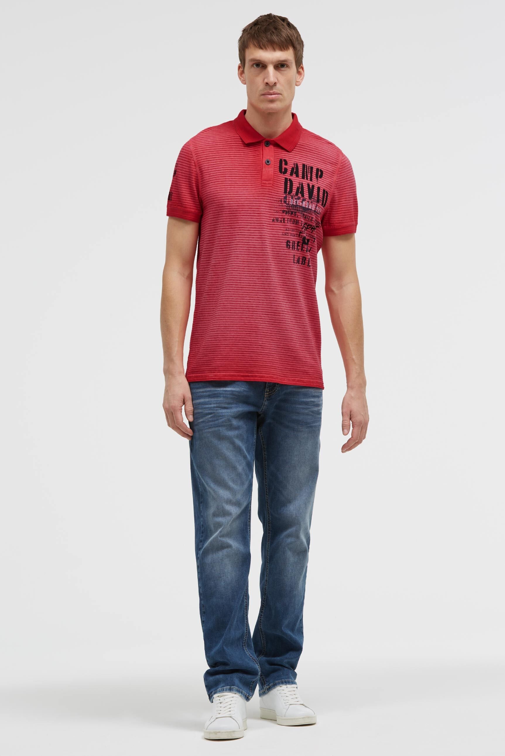 CAMP DAVID Poloshirt mit Seitenschlitze