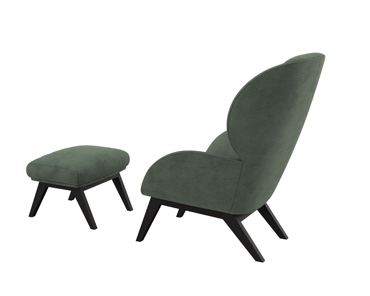 FLEXLUX Ohrensessel »Adria Designsessel, Loungesessel,«, Stil & Komfort, organische Form, Fuß Holz schwarz