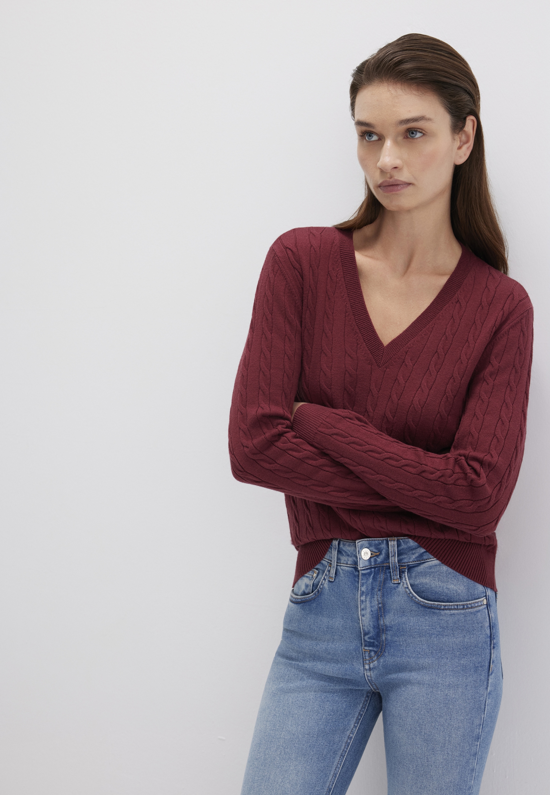 Mavi Langarmshirt »V-NECK SWEATER«, Pullover Feinstrick
