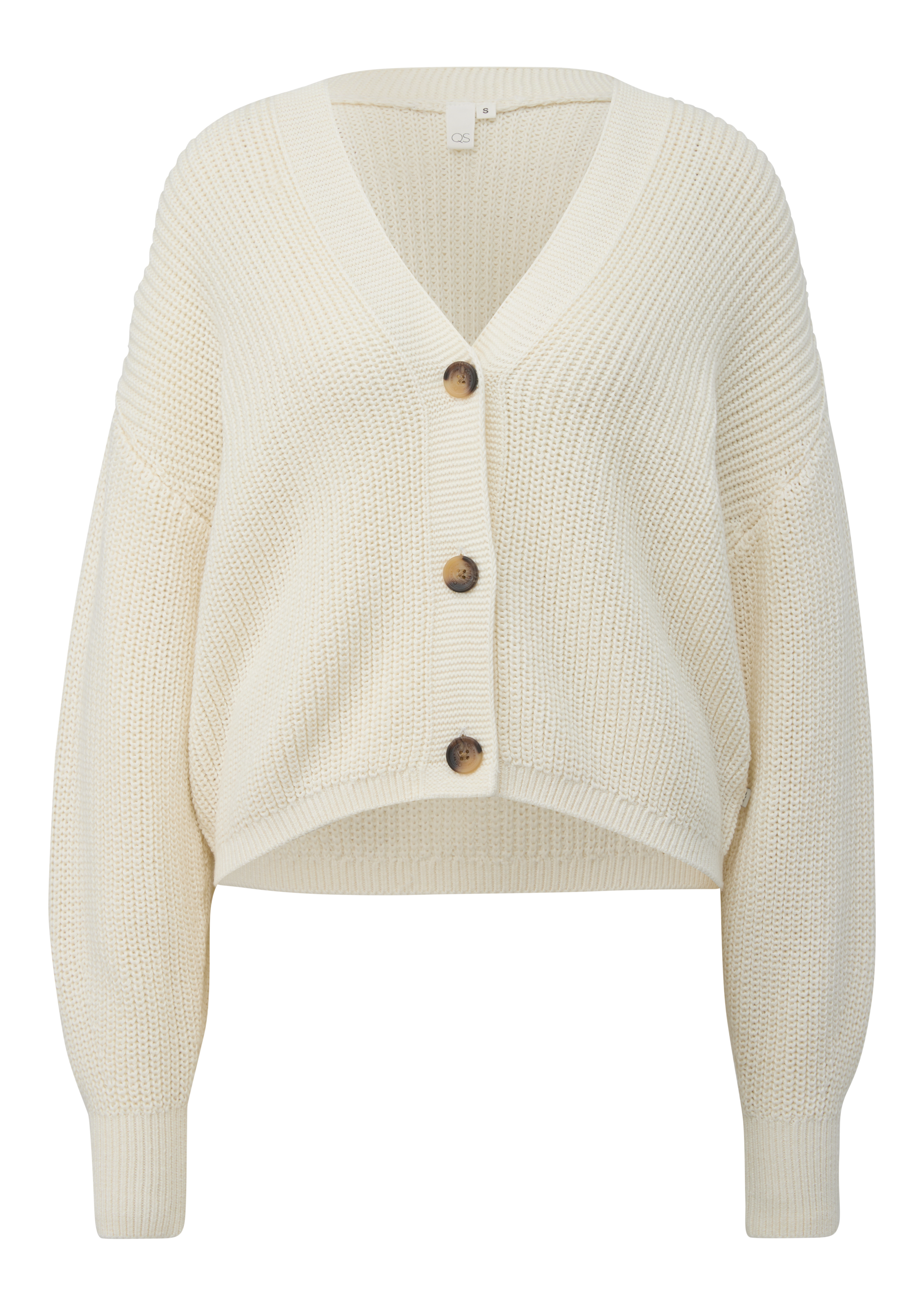 QS Strickjacke, mit Rippbündchen