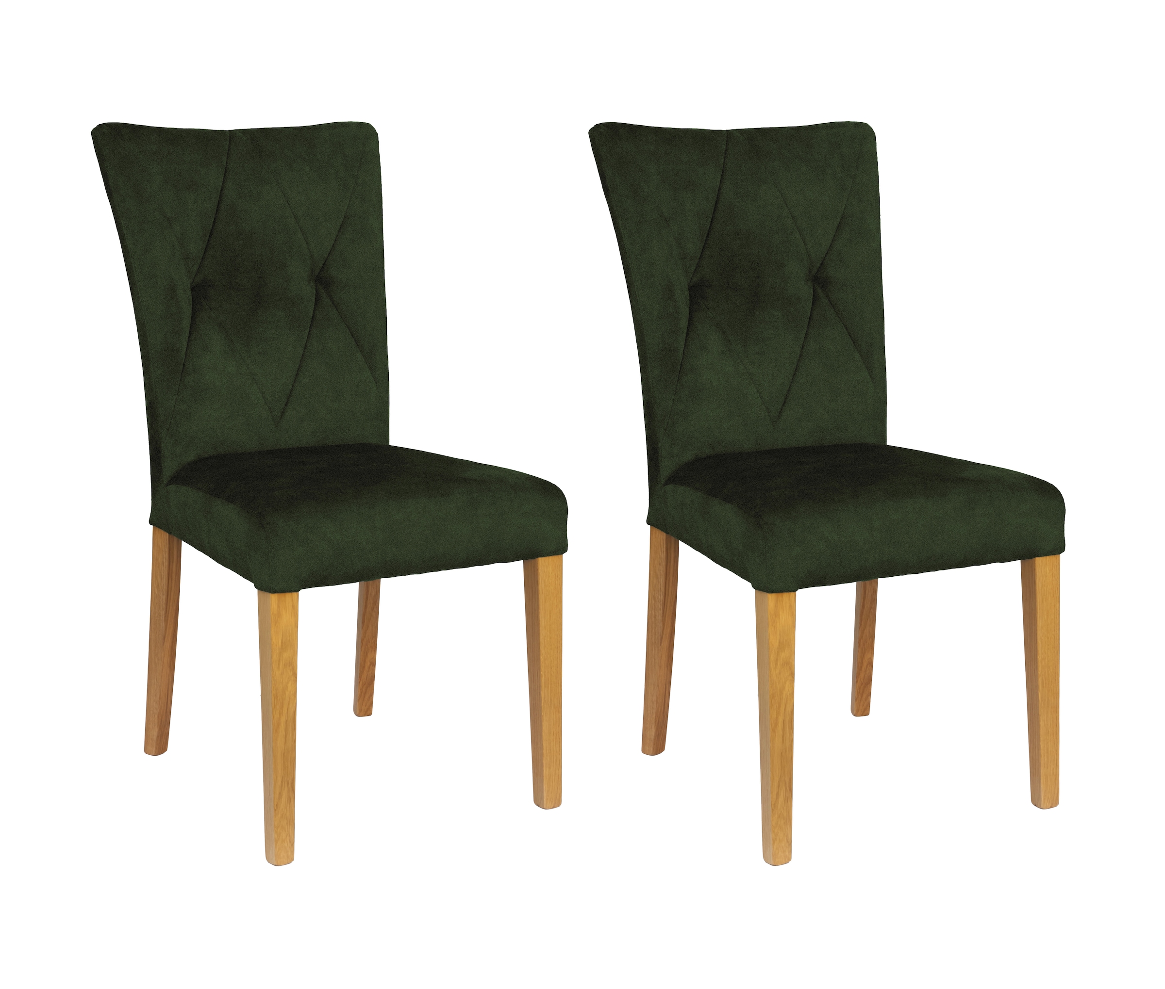 Home affaire 4-Fußstuhl "Diamond" (Set) 2 Stk. Samtvelours Sitz und Ruecken günstig online kaufen
