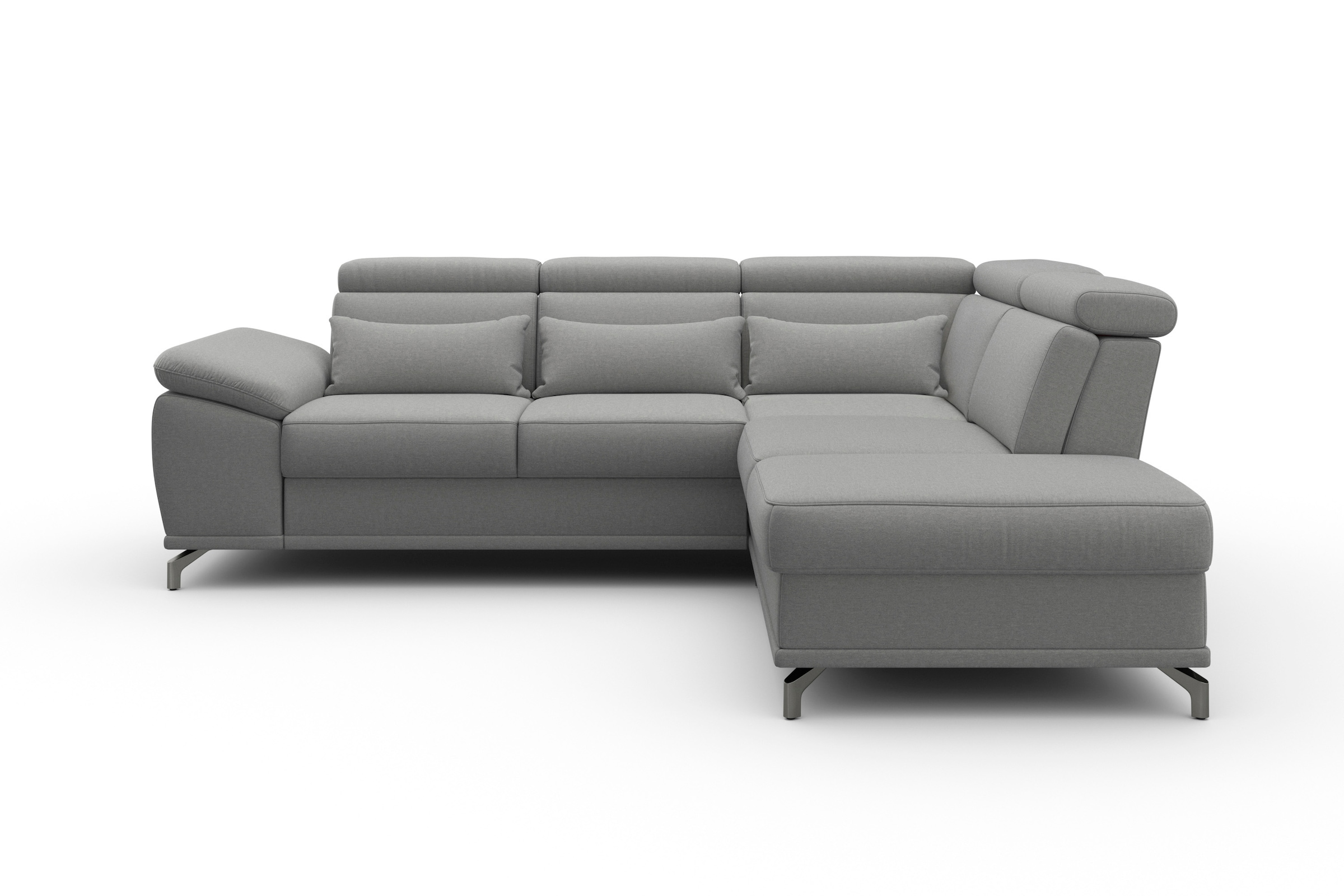 sit&more Ecksofa »Cabrio L-Form, mit Sitztiefenverstellung, Arm- und Kopfteilverstellung«, 3 Nierenkissen, Federkern, optional Bettfunktion und Stauraum