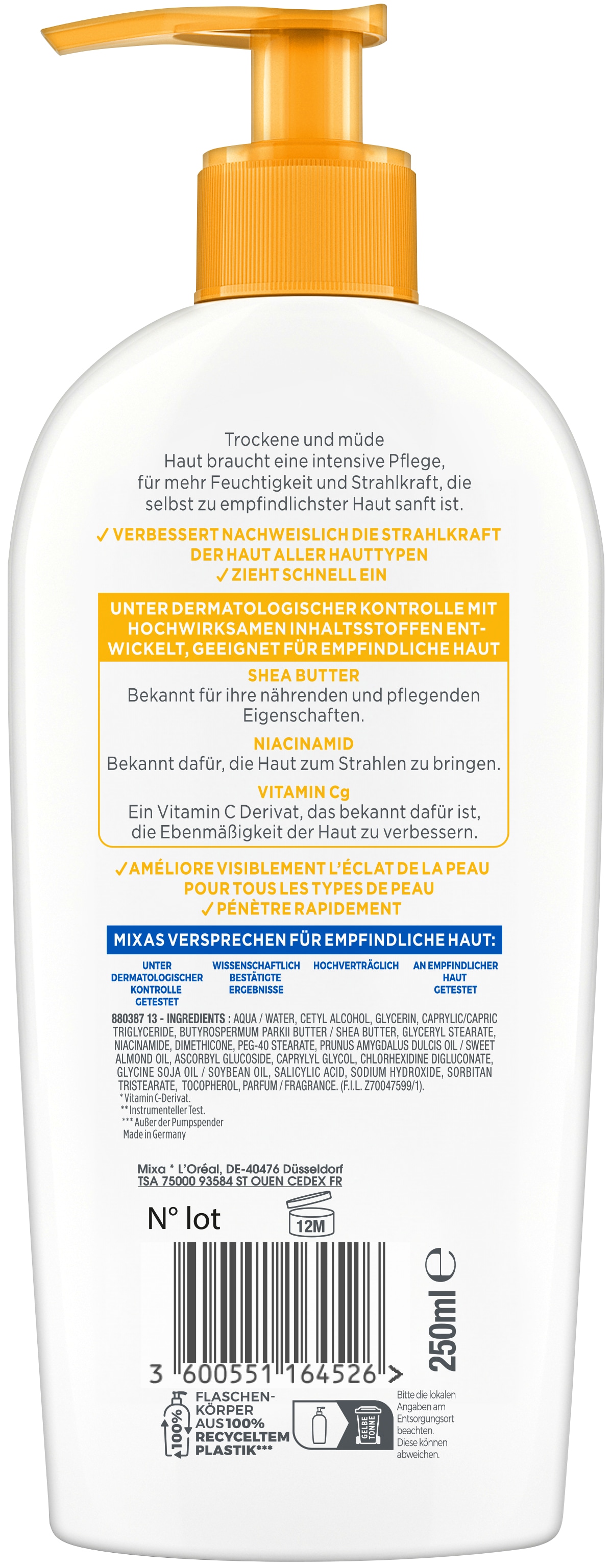 Mixa Körpermilch »Mixa Niacinamide Bright Body Lotion«