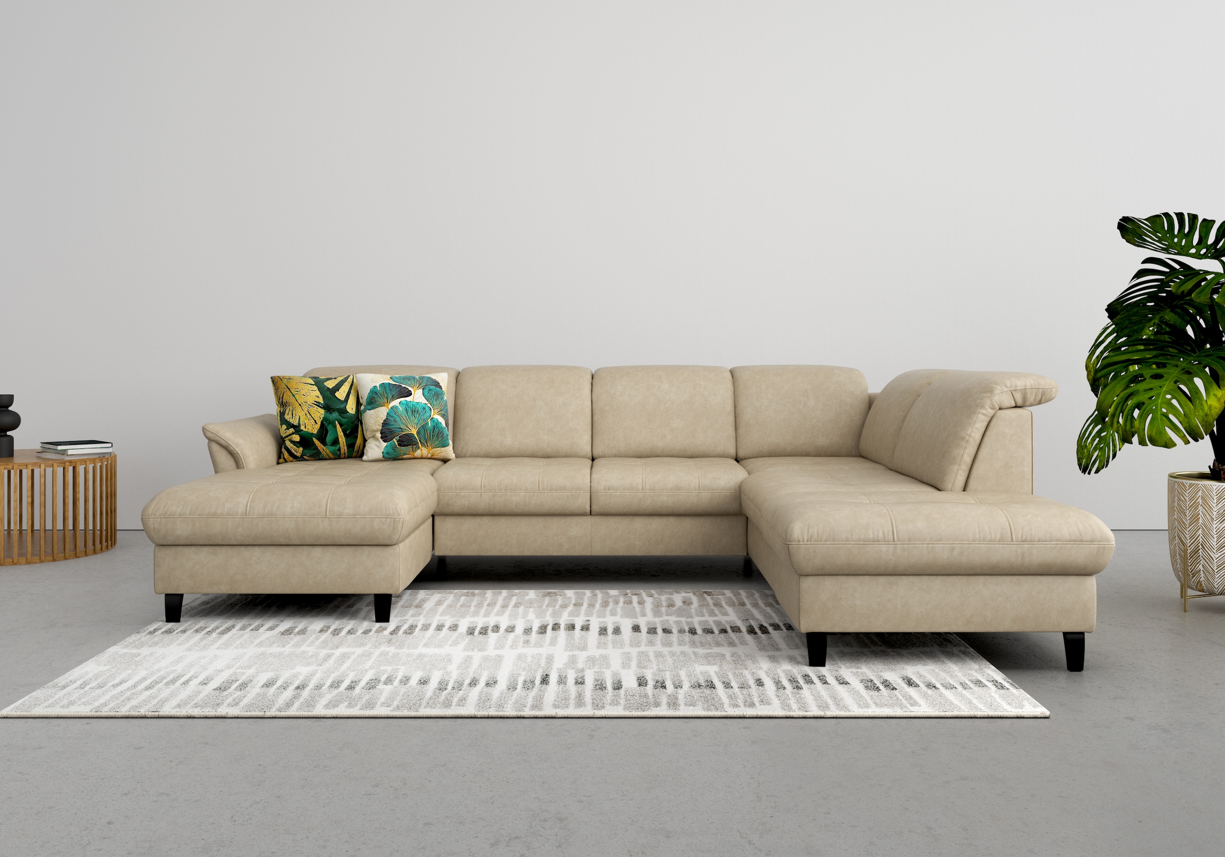sit&more Wohnlandschaft "Maggiore U-Form" wahlweise mit Kopfteilverstellung, Schlaffunktion und Stauraum