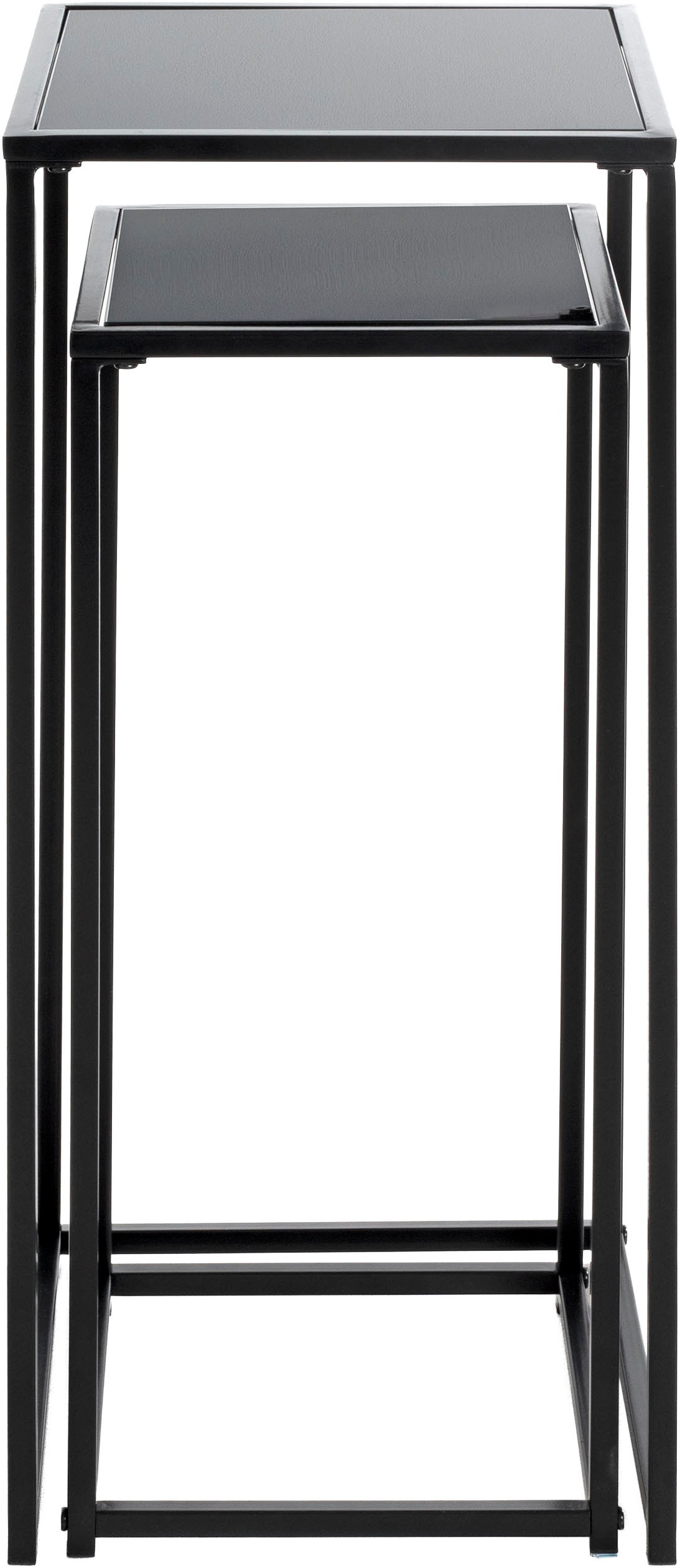 HAKU Blumentisch »Blumenpodest, Blumenständer, Pflanzsäule« Set, 2er Set, 2 Stk. tlg. quadratisch - aus Metall Schwarz B/T/H 25/25/60 und 30/30/70 cm
