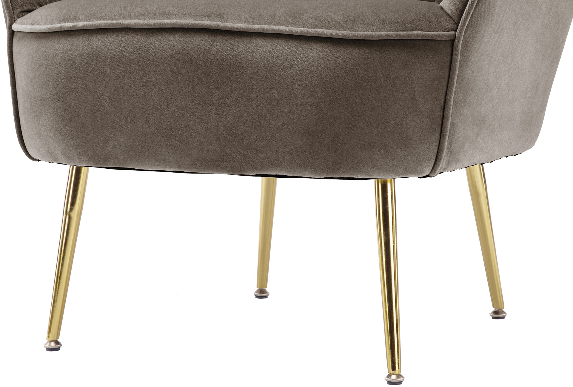 Kayoom Sessel »Loulan 125, gemütlicher Cocktail-Sessel, edler Samtbezug«, (1 St.), Cocktail-Sessel, Rückenlehne mit Ziernaht, Metallbeine in Gold