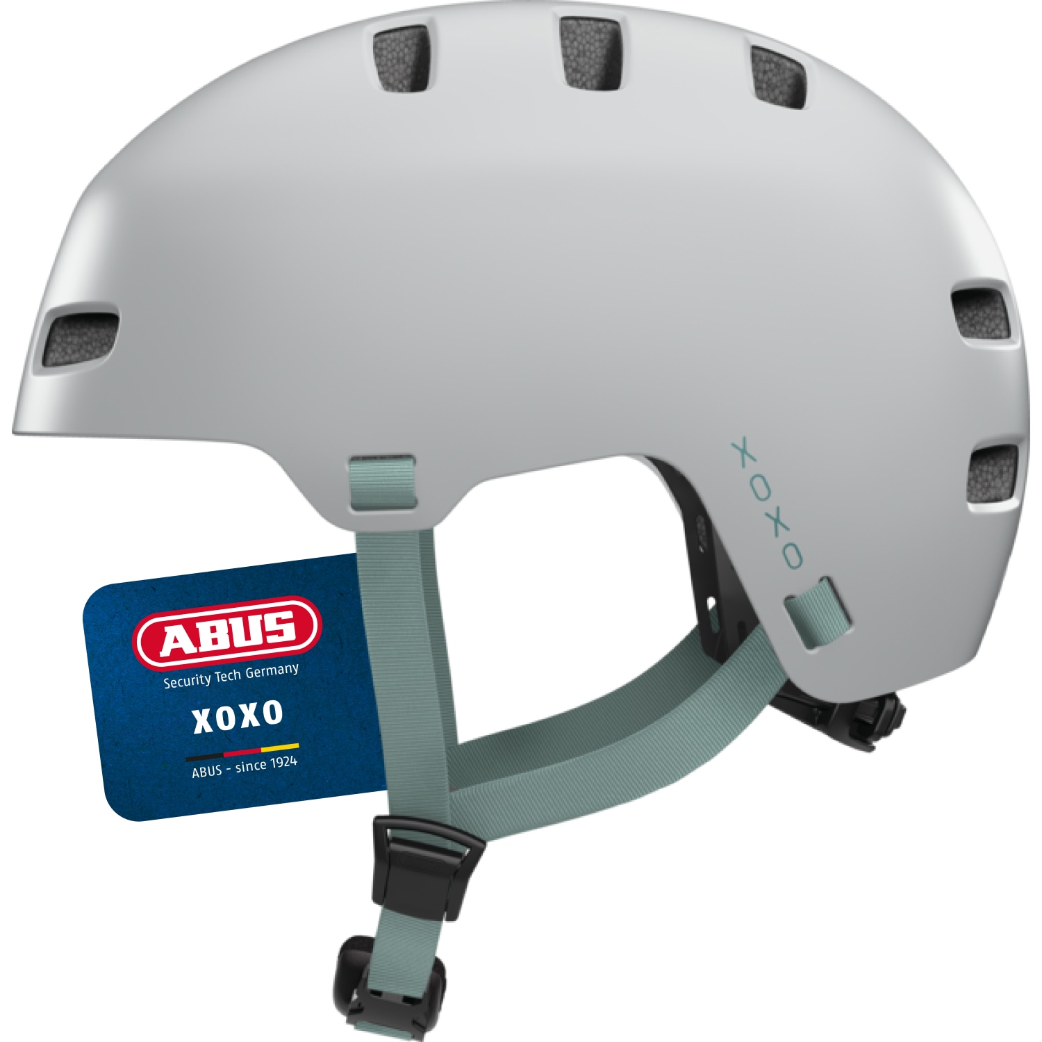 "Fahrradhelm ABUS ""XOXO"" Gr. S, grau (grau (cool grau)), Helme, S Kopfumfang: 51cm - 55cm"