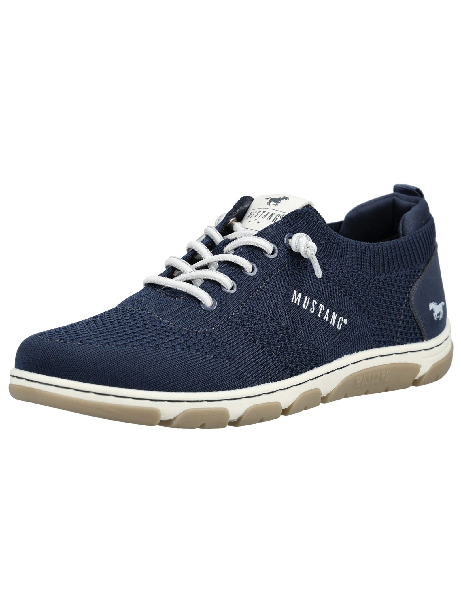 Sneaker MUSTANG SHOES "Mustang Shoes Sneaker Lederimitat/Textil", Herren, Gr. 40, navy, Lederimitat, Textil, Schuhe Sneaker