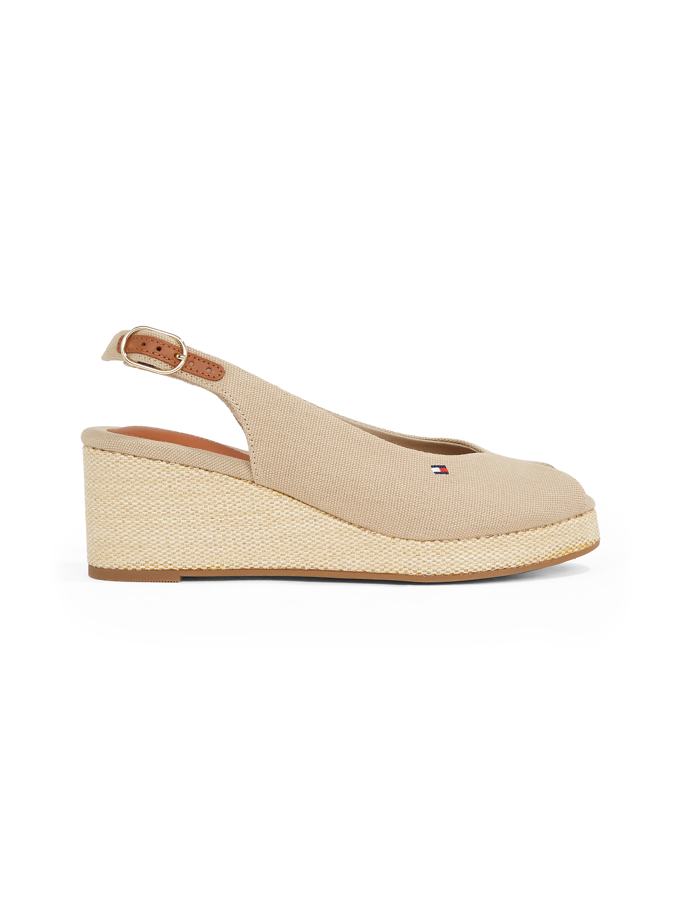 Tommy Hilfiger Keilsandalette »FLAG MID WEDGE ESPAD SLINGBACK«, Plateau, Sommerschuh, Riemchensandale mit verstellbarer Schnalle