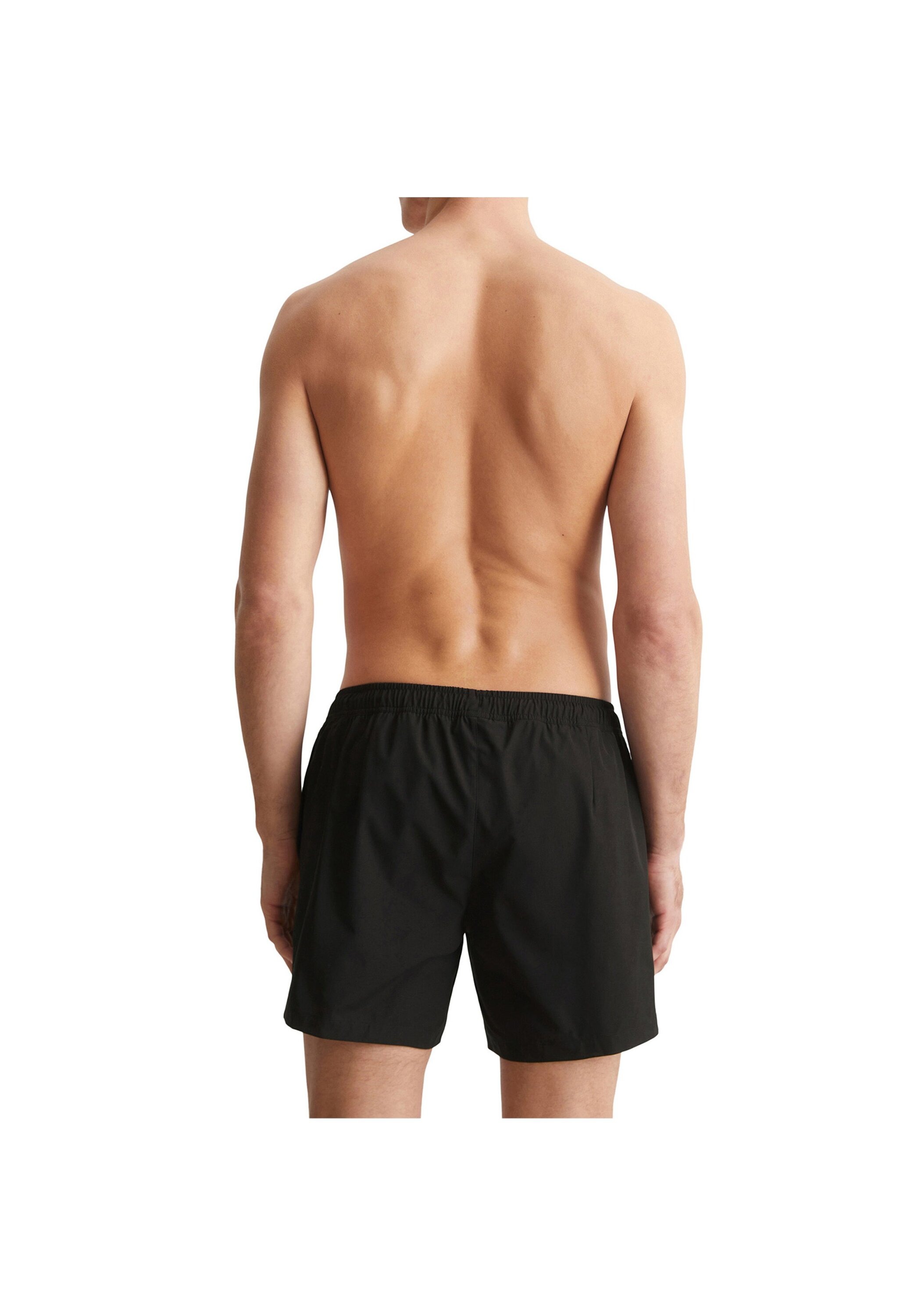 Badeshorts MARC O'POLO "Badeshorts Woven Swim Shorts ESSENTIALS 1er Pack", Gr. M, N-Gr, schwarz, Obermaterial: 100% Polyester PES., Badehosen Badeshorts 2