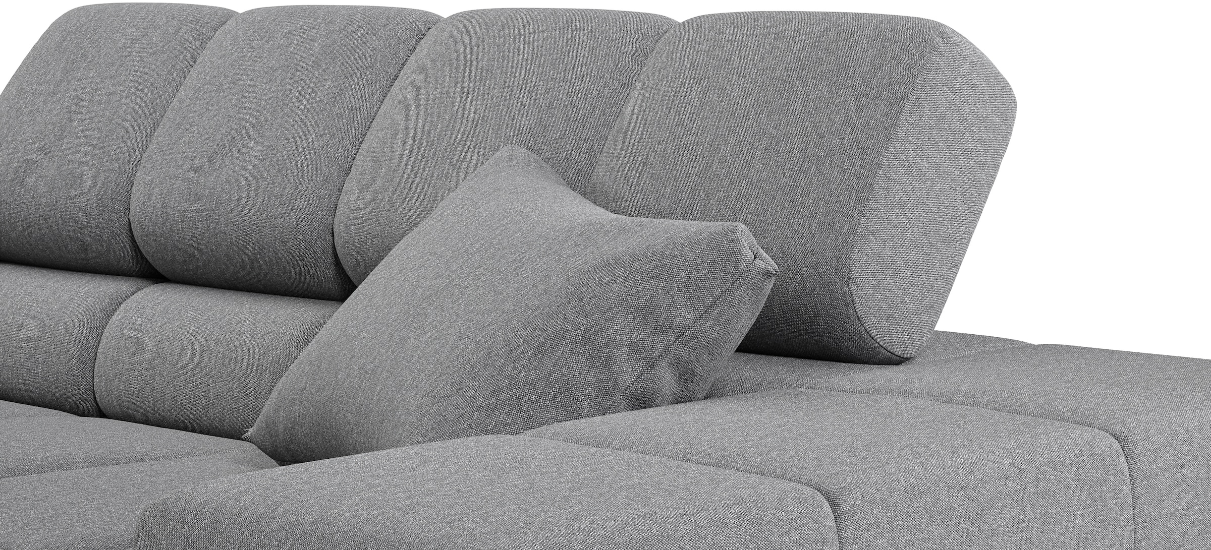 INOSIGN Ecksofa »Ancona incl. Kopfteilverstellung, Zierkissen Breite 319cm, L-Form«, wahlweise motorische Sitztiefenverstellung, auch in Cord + Easy Care